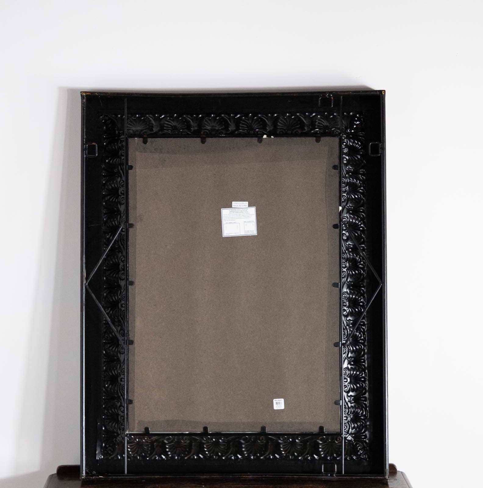 Mirror with Black & Gold Metal Frame - Thumbnail 4