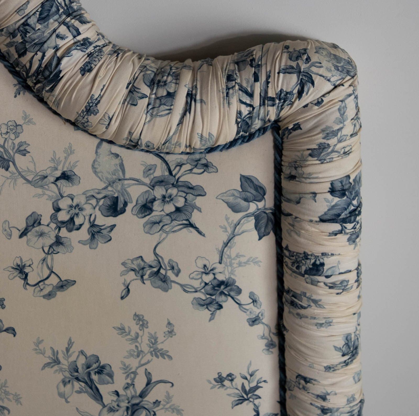 Queen Headboard with Floral Upholstery - Thumbnail 2