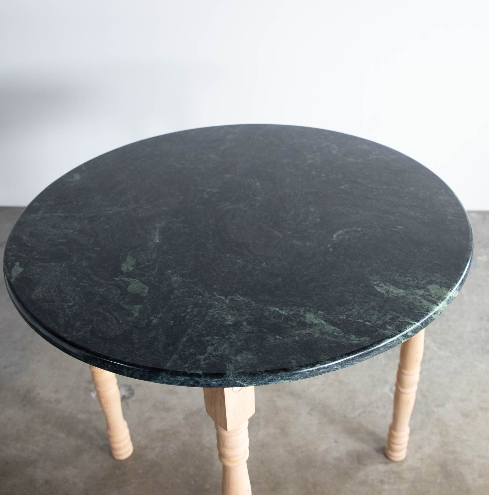 Round Side Table (36") with Wood Base and Marble Top - Thumbnail 3