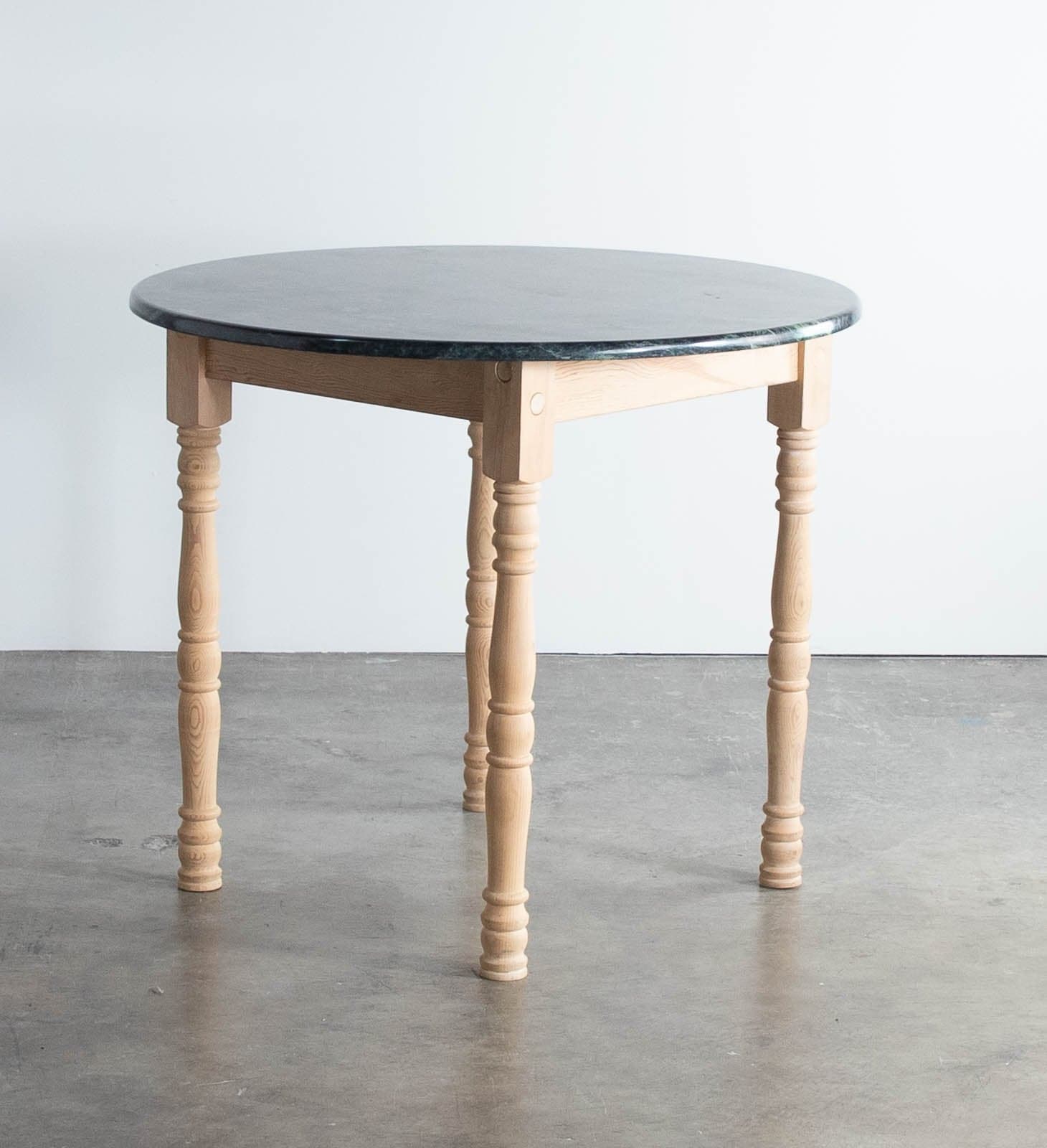 Round Side Table (36") with Wood Base and Marble Top