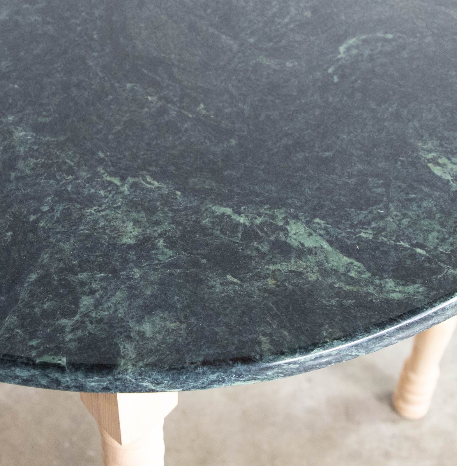 Round Side Table (36") with Wood Base and Marble Top - Thumbnail 4