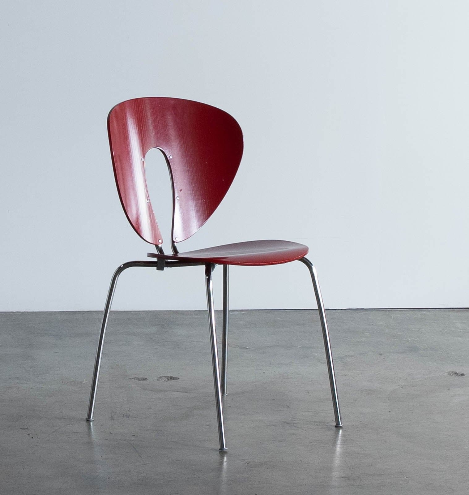 Red Design Within Reach Globus Chairs (Set of 5) - Image 1