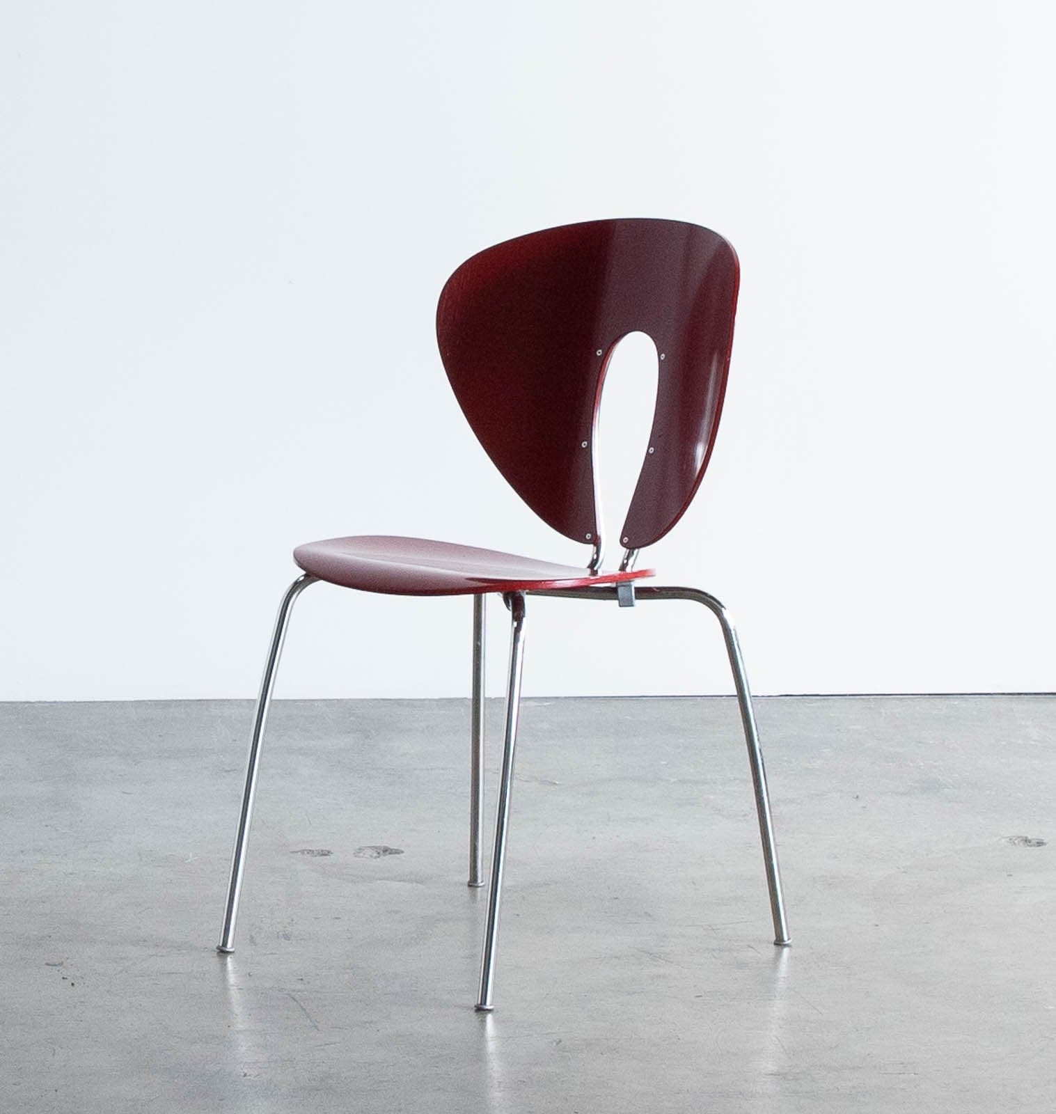 Red Design Within Reach Globus Chairs (Set of 5) - Thumbnail 2