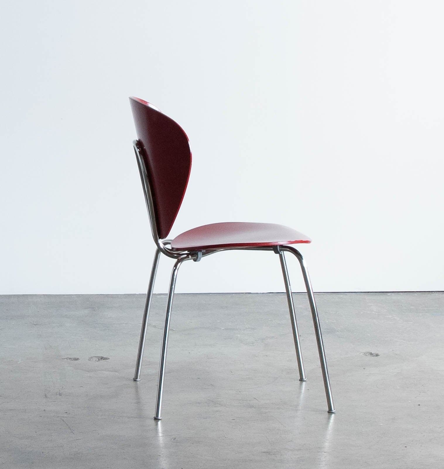 Red Design Within Reach Globus Chairs (Set of 5) - Thumbnail 3