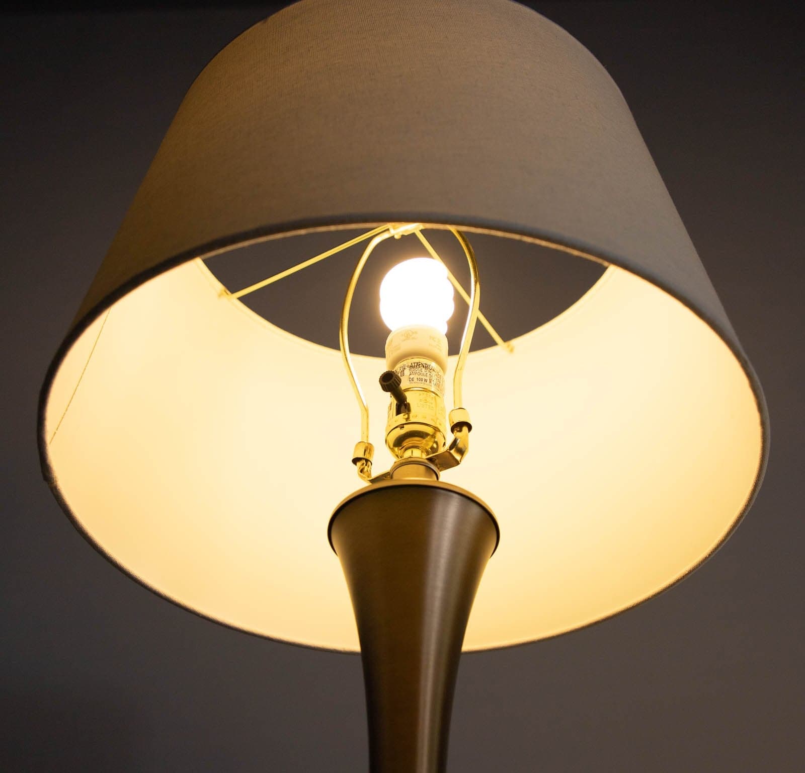 Table Lamps with Curved Gold Colored Base (Set of 2) - Thumbnail 5