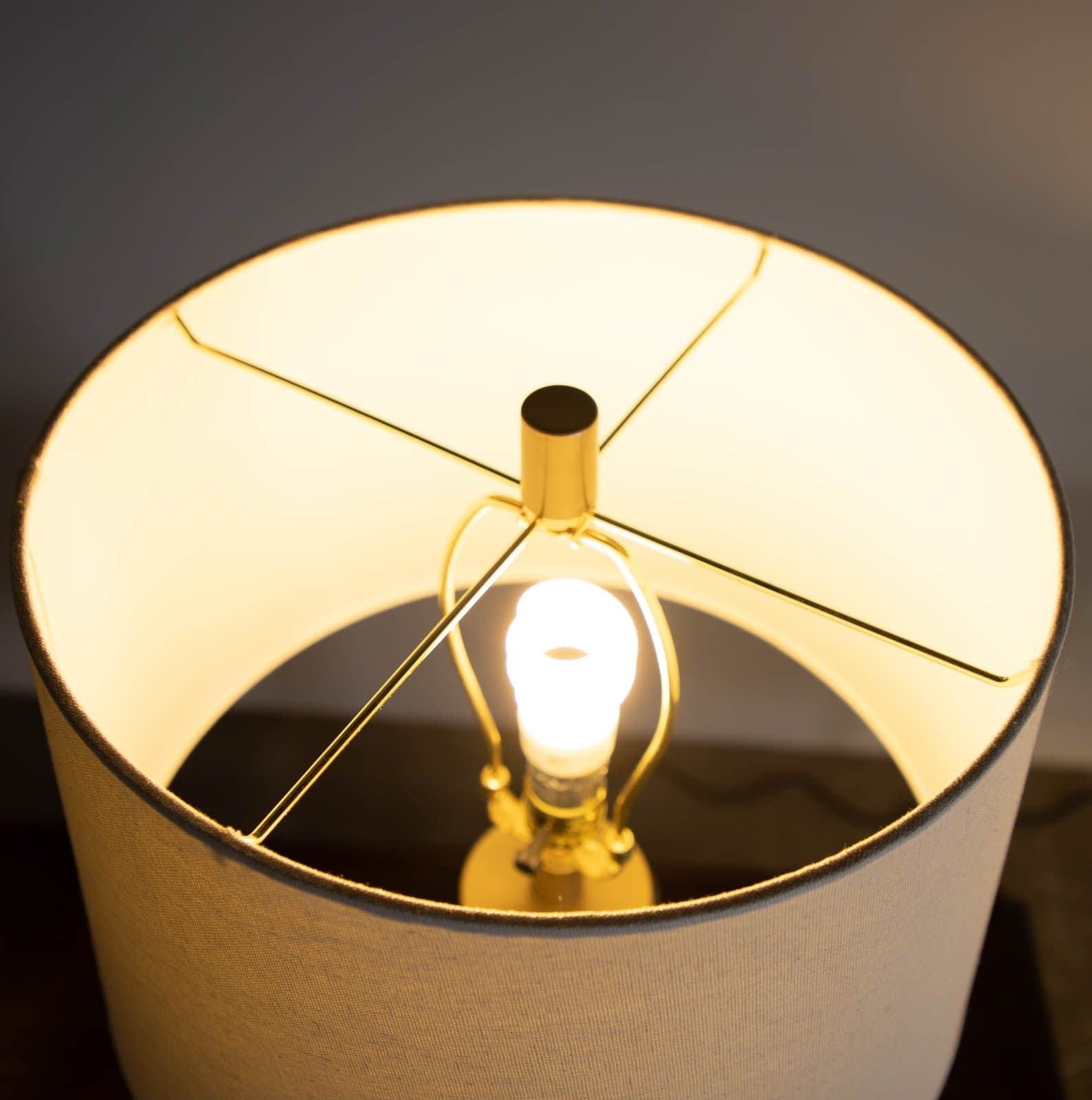 Table Lamps with Curved Gold Colored Base (Set of 2) - Thumbnail 4