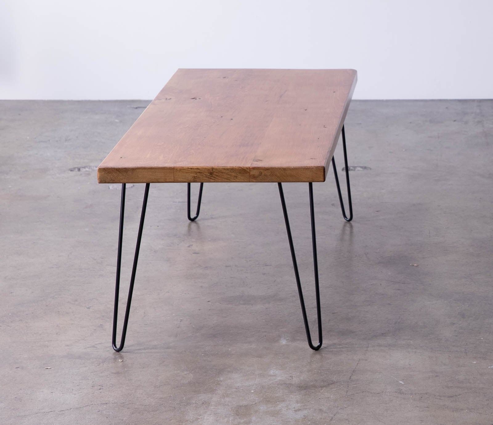 Redwood Coffee Table with Metal Hairpin Legs - Thumbnail 3