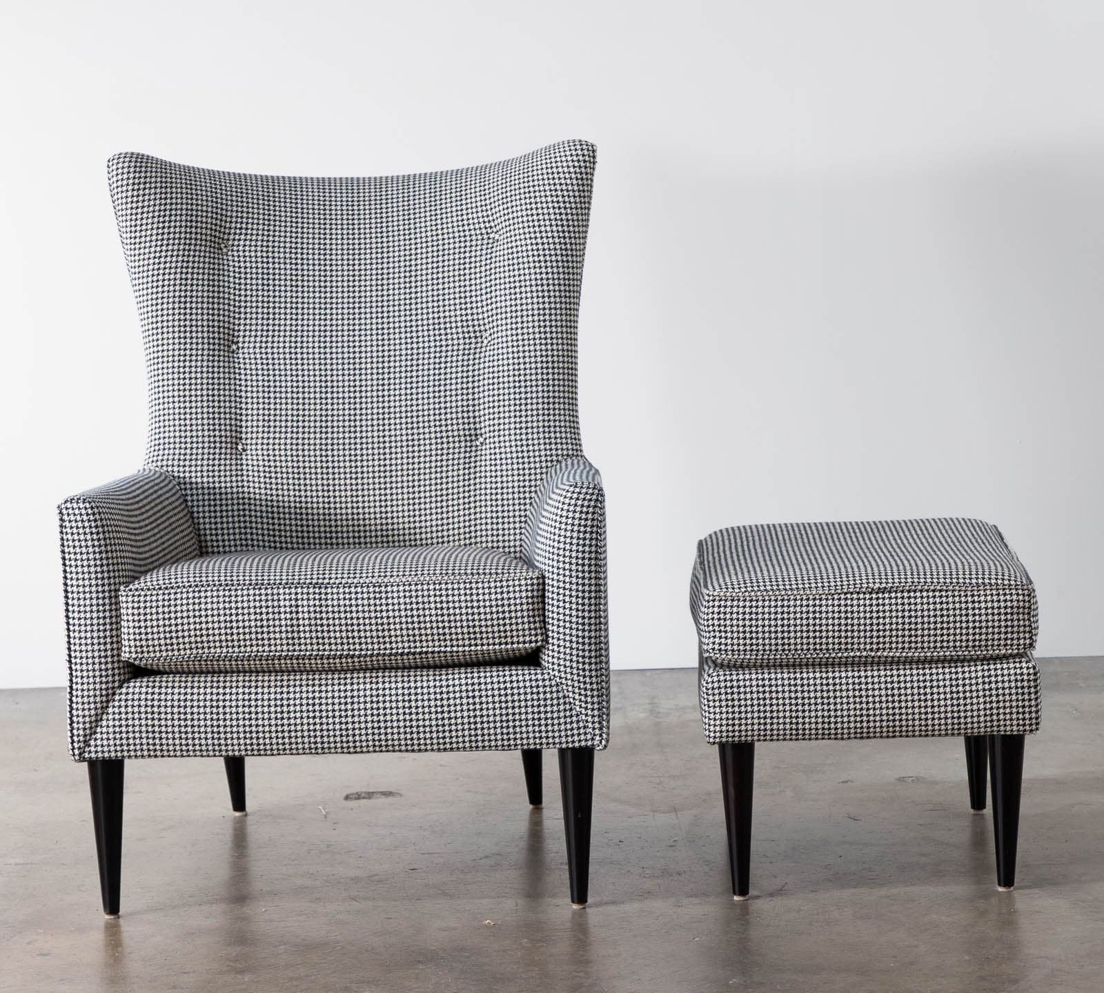 Room & Board Louis Armchair & Ottoman in Trend Salt Fabric - Thumbnail 2