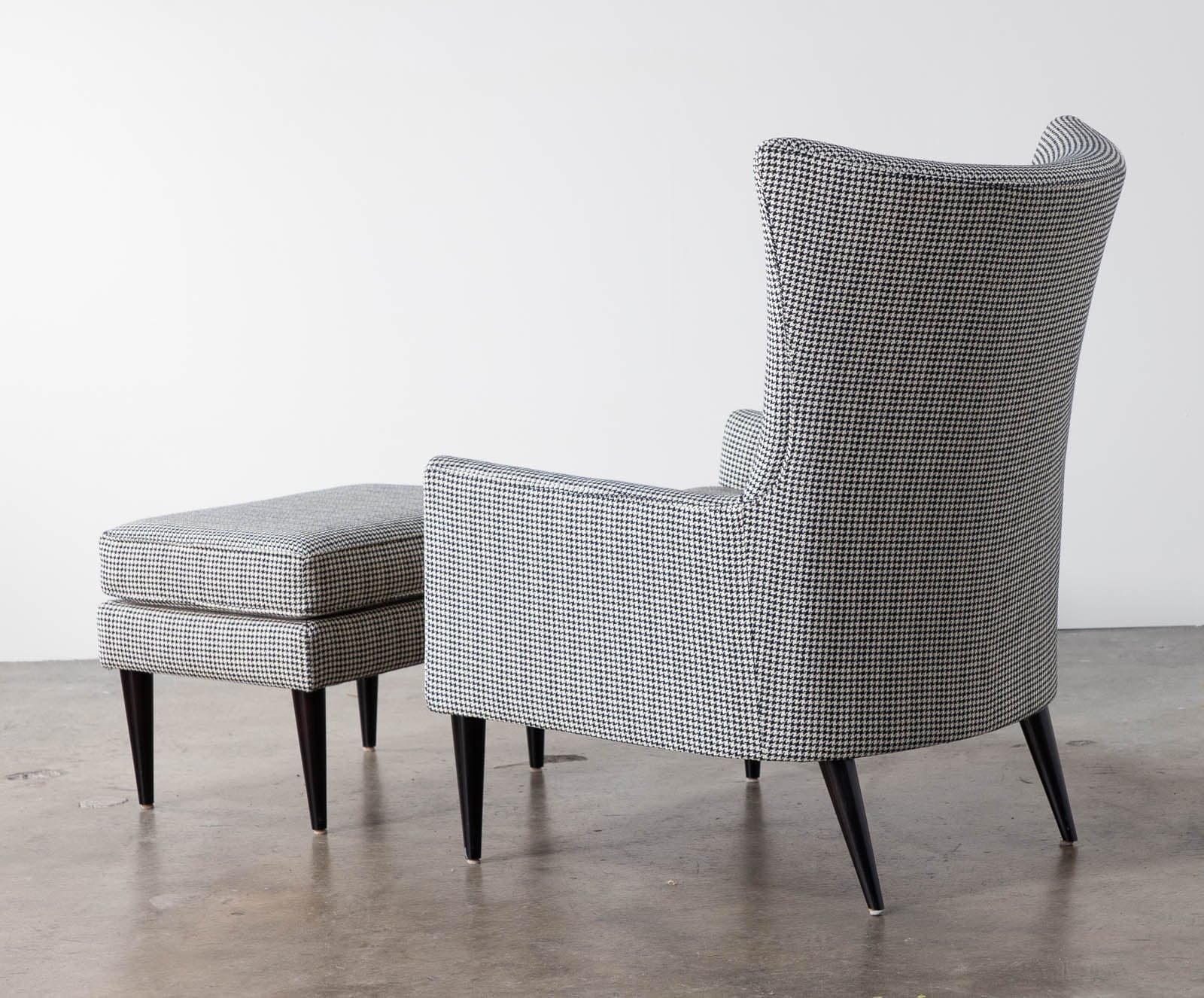 Room & Board Louis Armchair & Ottoman in Trend Salt Fabric - Thumbnail 4