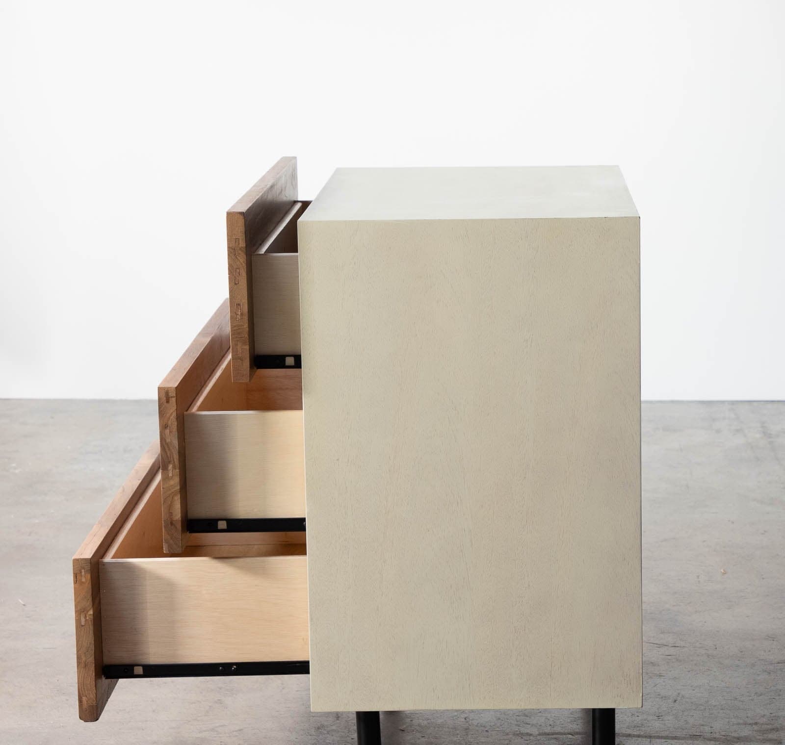 EQ3 Reclaimed Teak Single Dresser with Almond Finish and Three Drawers - Thumbnail 4