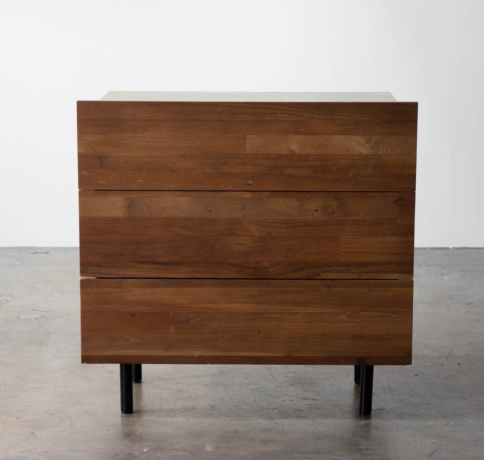 EQ3 Reclaimed Teak Single Dresser with Almond Finish and Three Drawers - Thumbnail 3