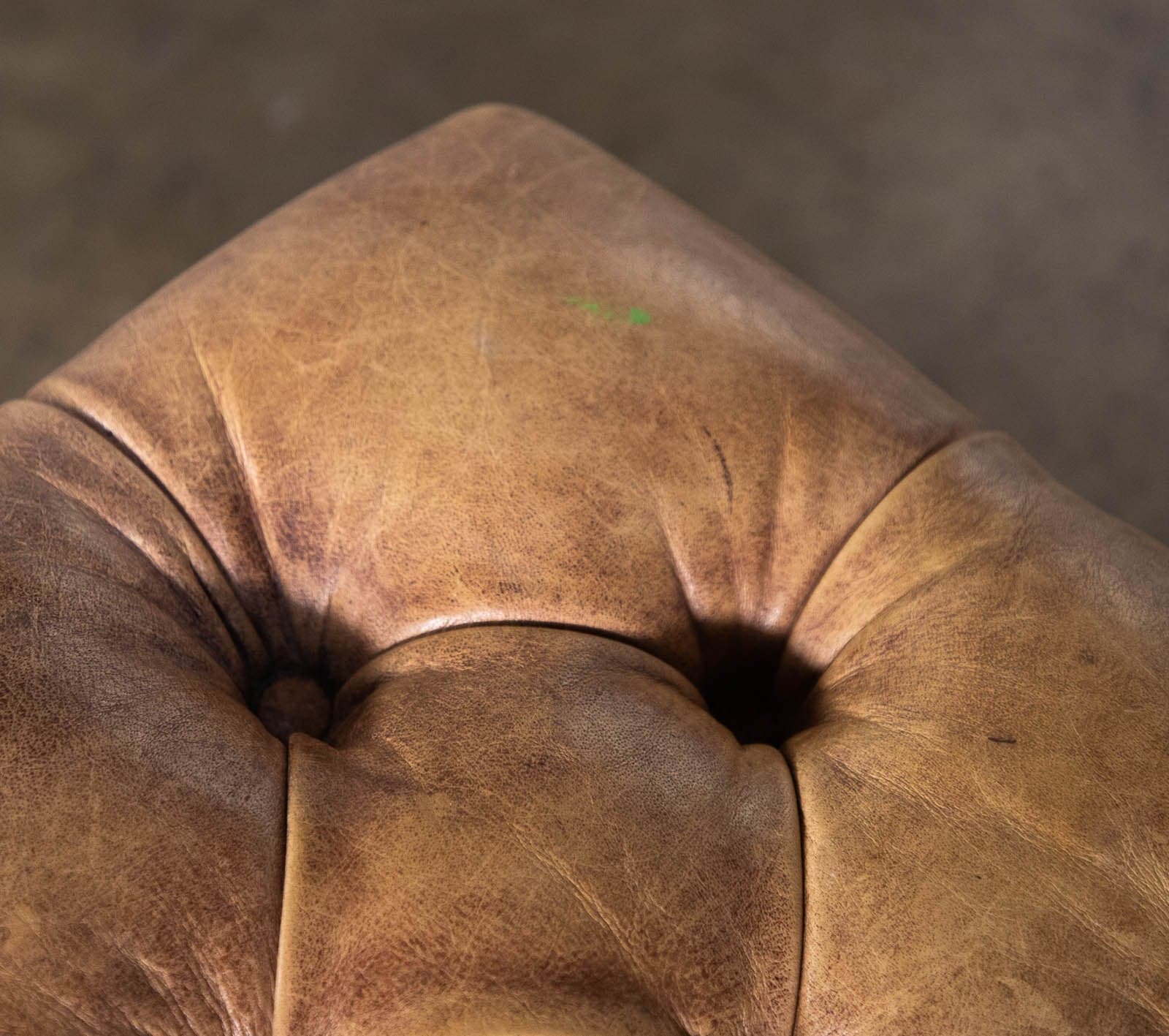 Restoration Hardware Tufted Leather Bench with Metal Base - Thumbnail 5