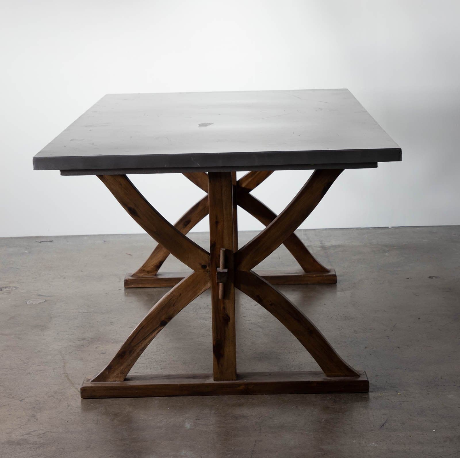 Cost Plus World Market Dining Table with Wood Base and Metal Top - Thumbnail 3