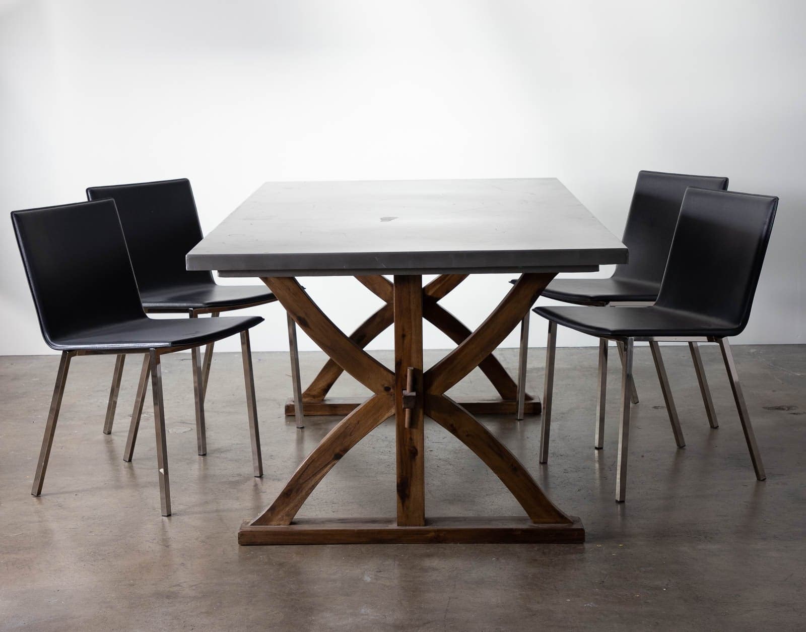 Cost Plus World Market Dining Table with Wood Base and Metal Top - Thumbnail 5