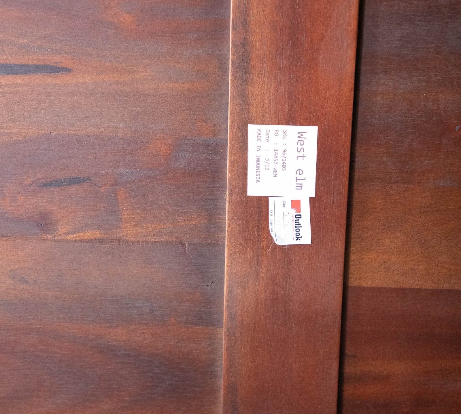 West Elm 6 Foot Dining Room Table with Solid Wood Tabletop - Thumbnail 7