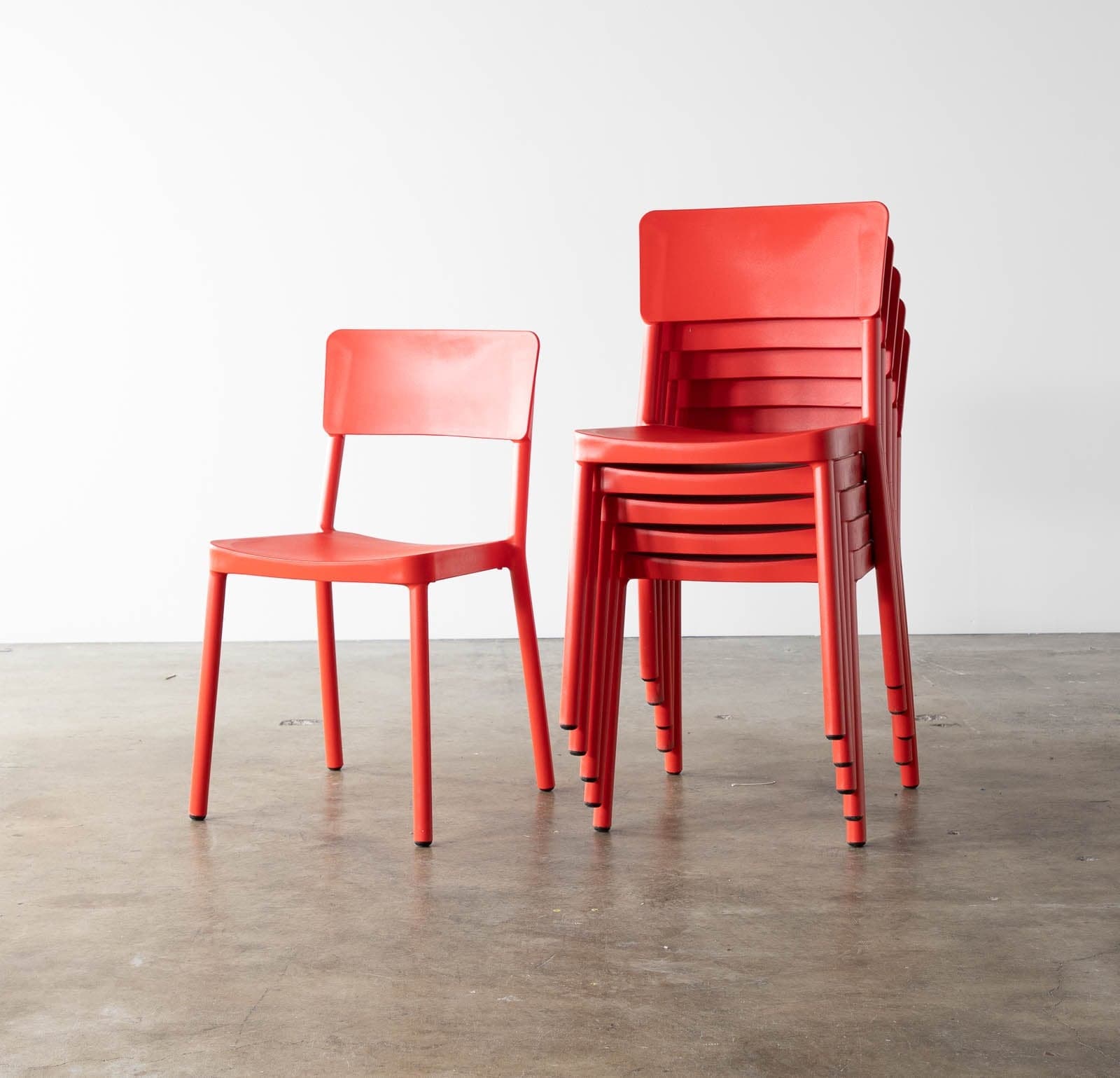 Design Within Reach Red Lisboa Side Chairs (6)