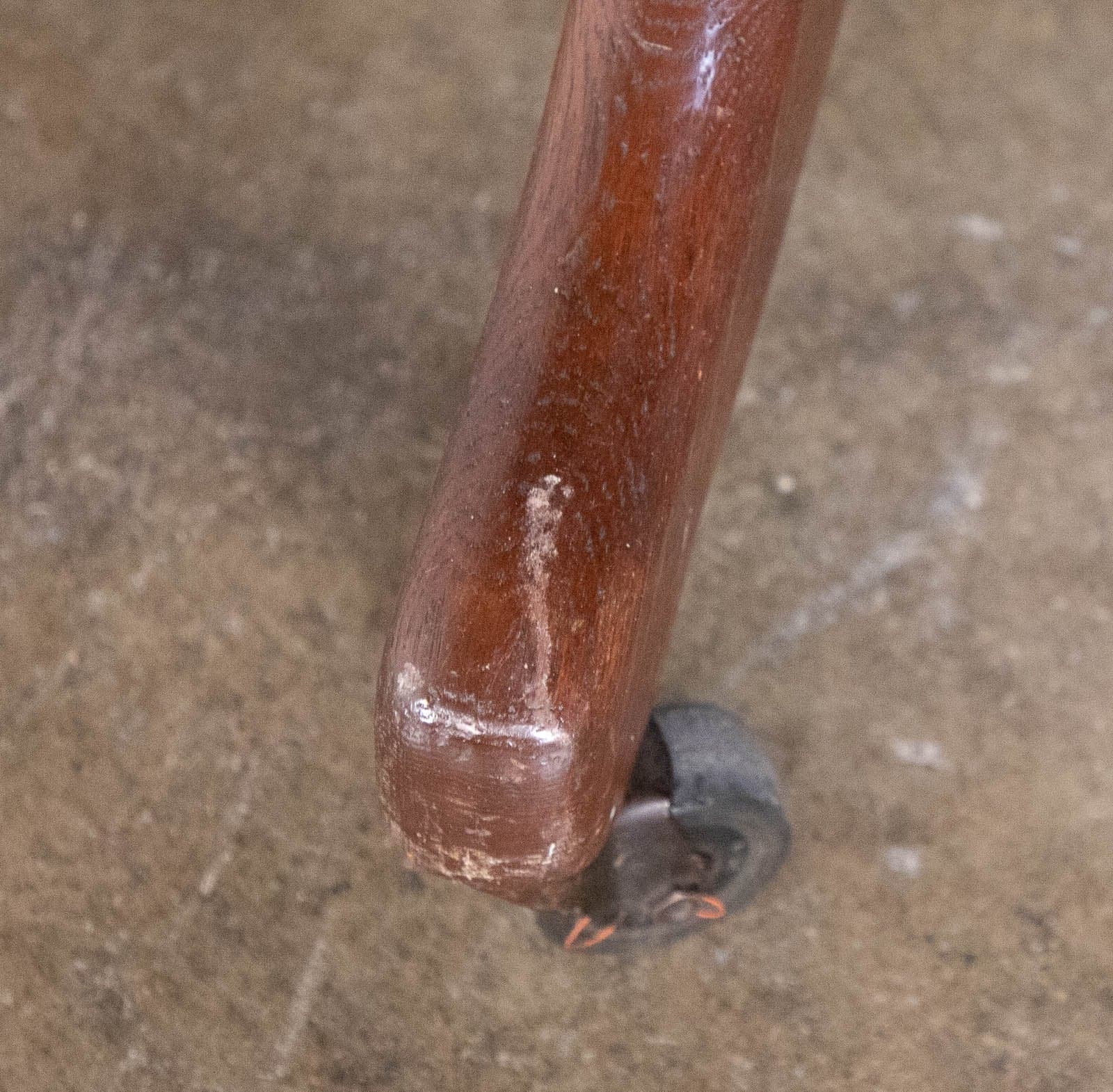 Vintage Oak Rolling Chair with spring-back recline - Thumbnail 7