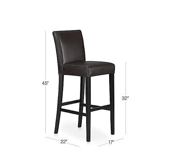 Crate and Barrel Lowe Chocolate Leather Bar Stools (3) - Thumbnail 7