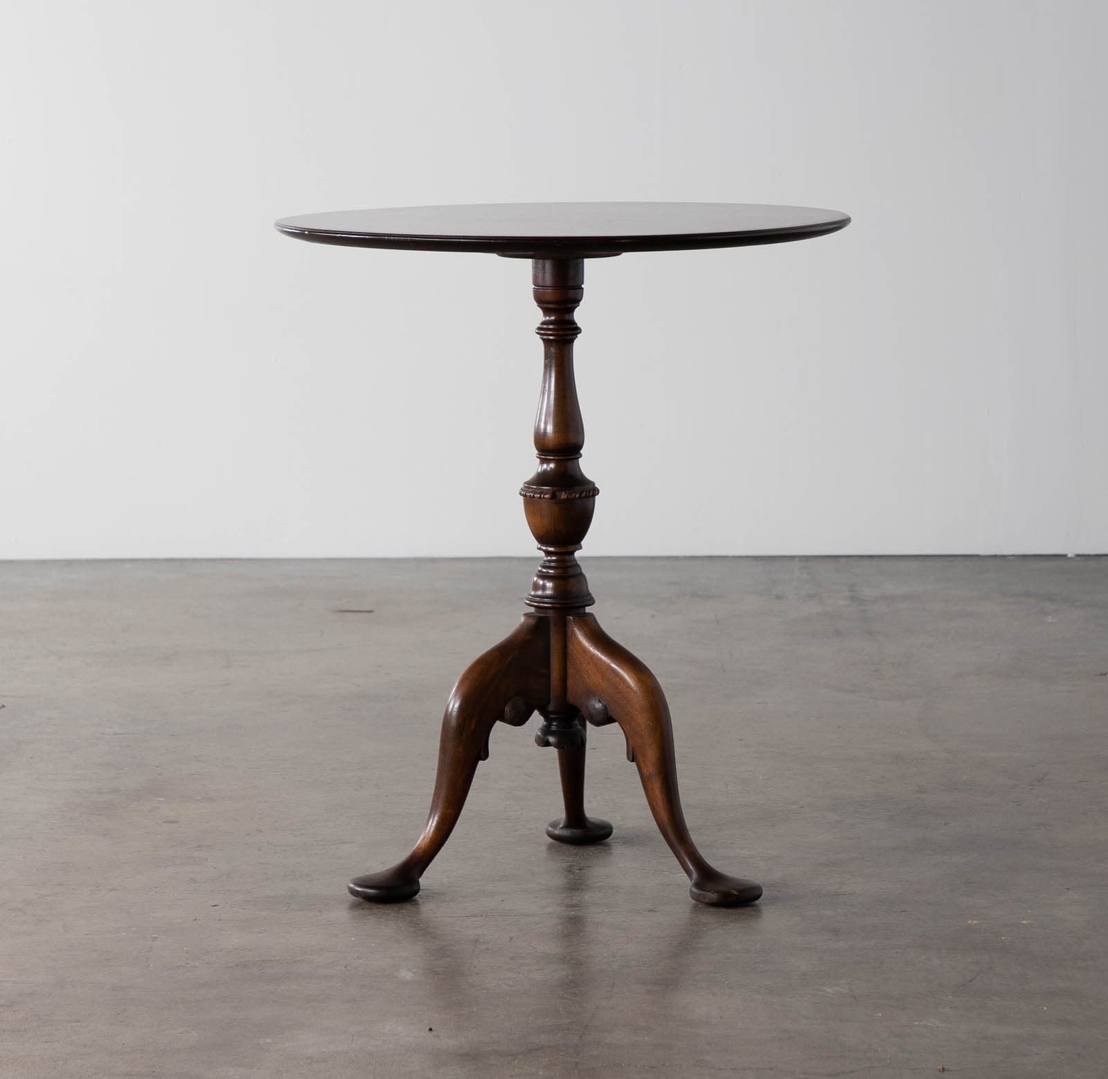 Vintage Round Wood Side Table - Thumbnail 2