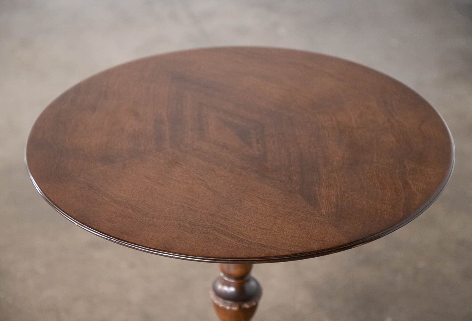 Vintage Round Wood Side Table