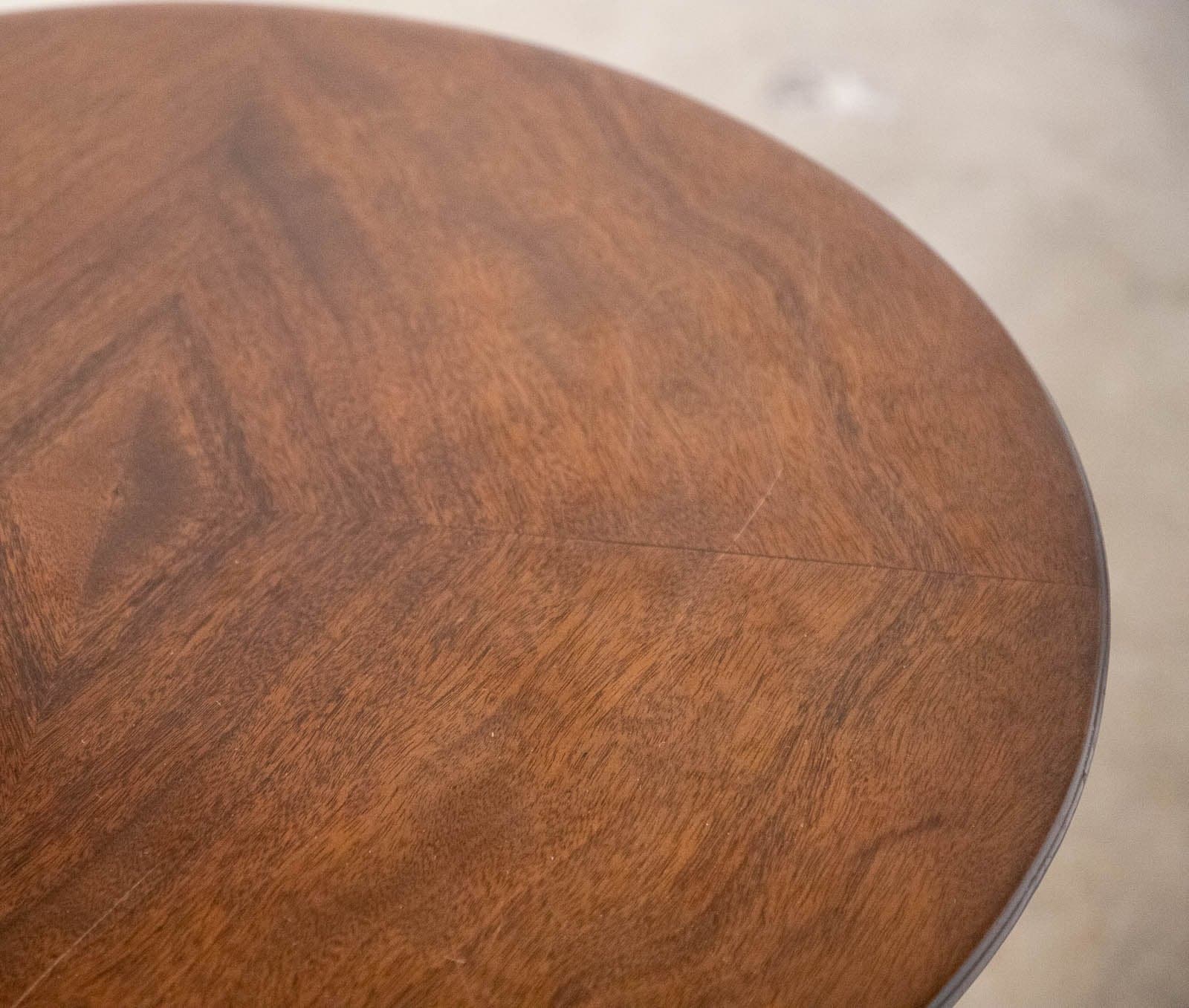 Vintage Round Wood Side Table - Thumbnail 3