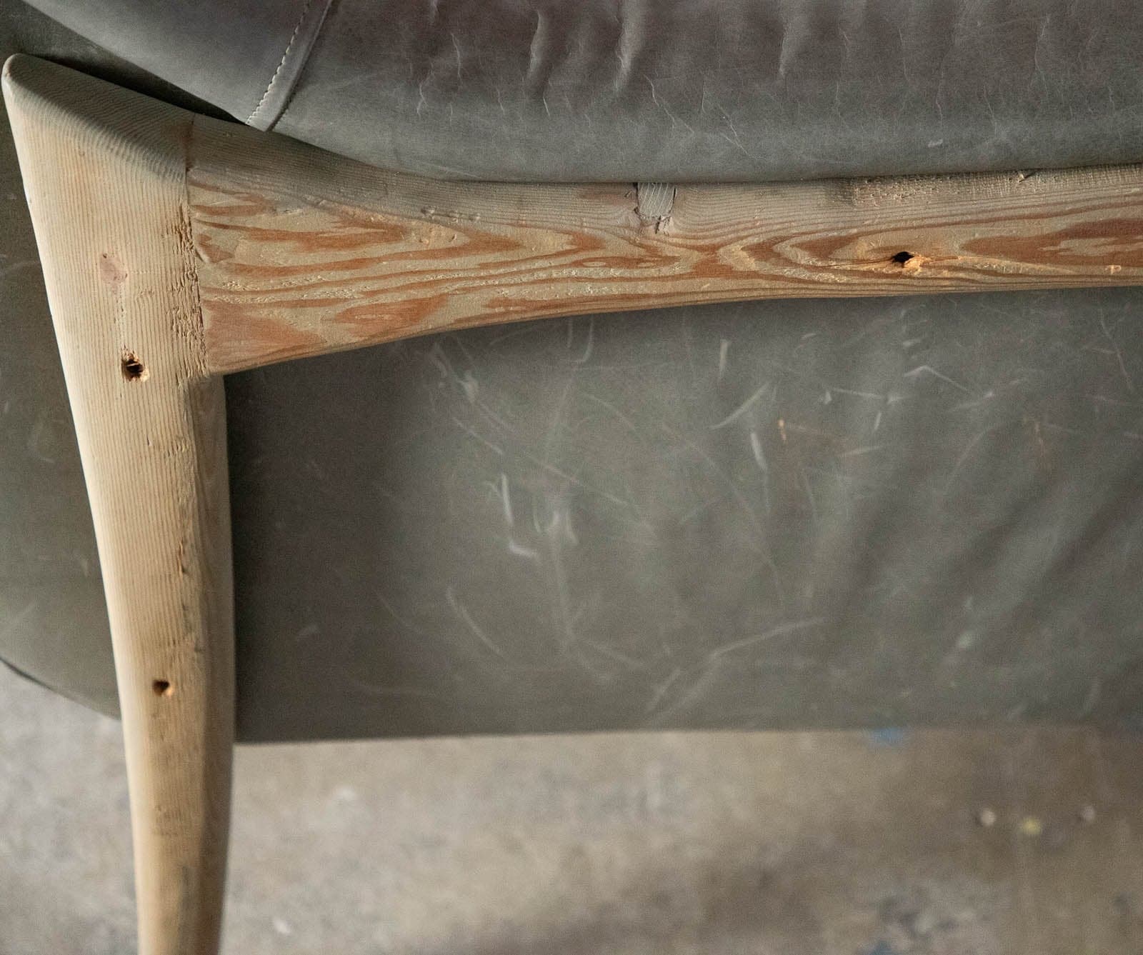 One Kings Lane Leather & Wood Armchair - Thumbnail 8