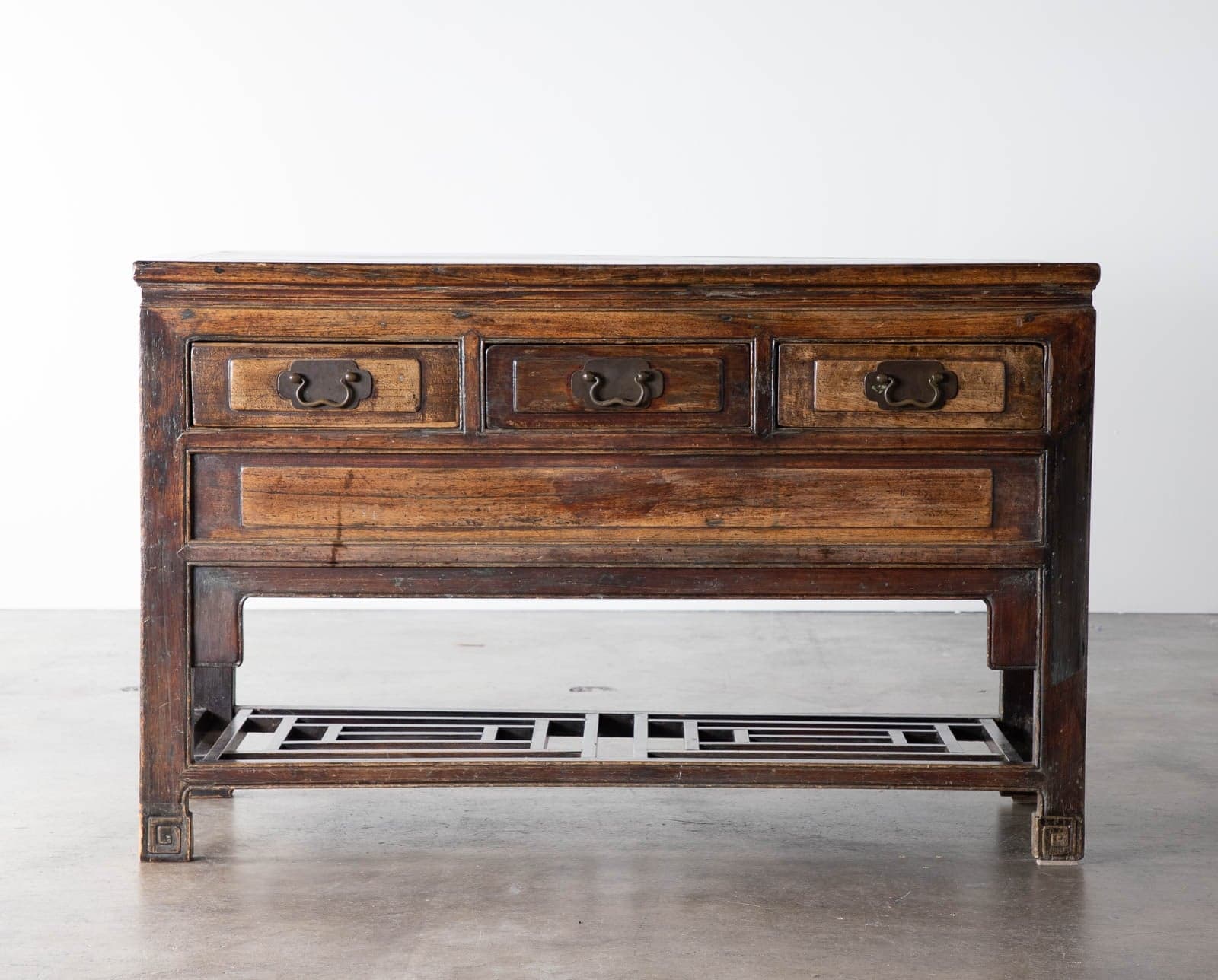 Wood Console Table with 3 Drawers - Thumbnail 2