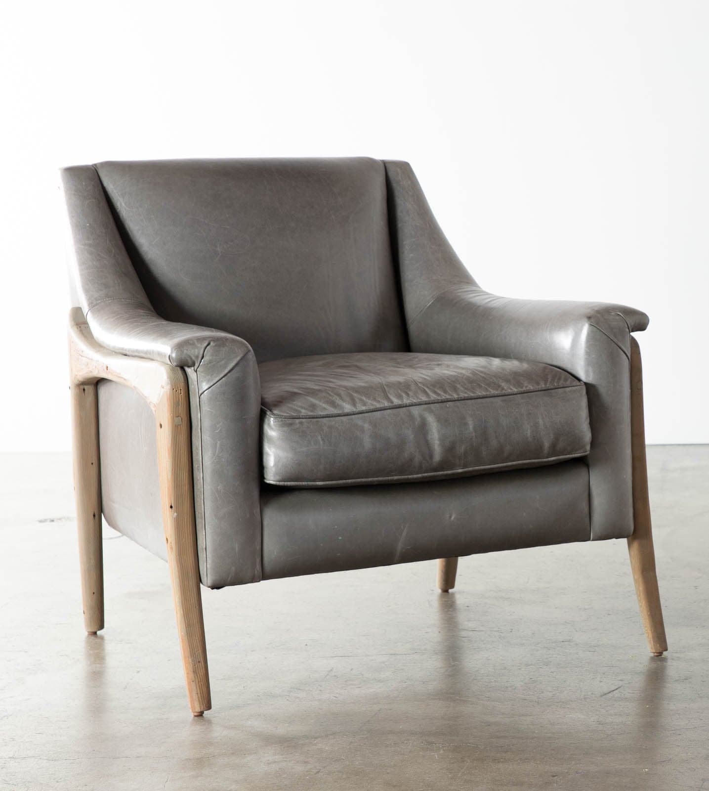 One Kings Lane Leather & Wood Armchair