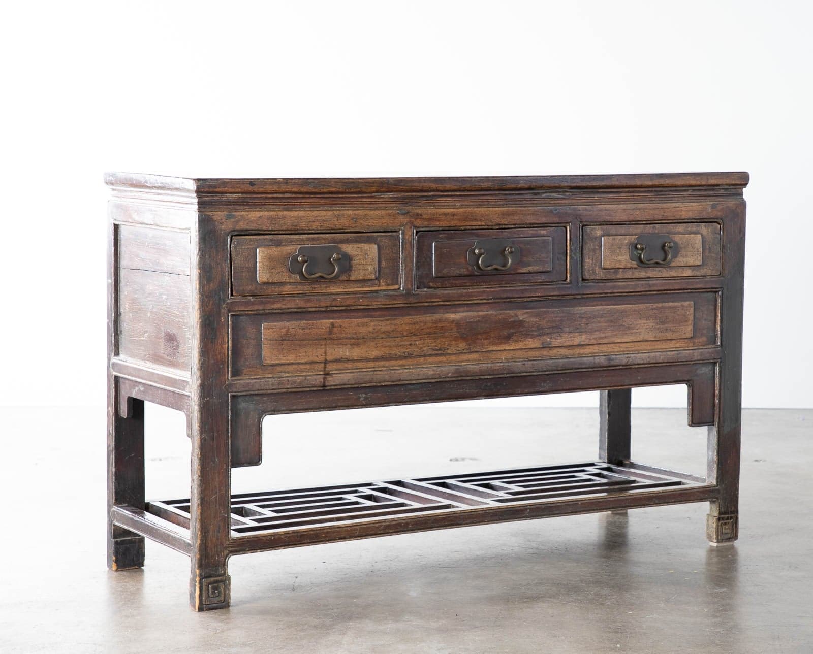 Wood Console Table with 3 Drawers - Thumbnail 3