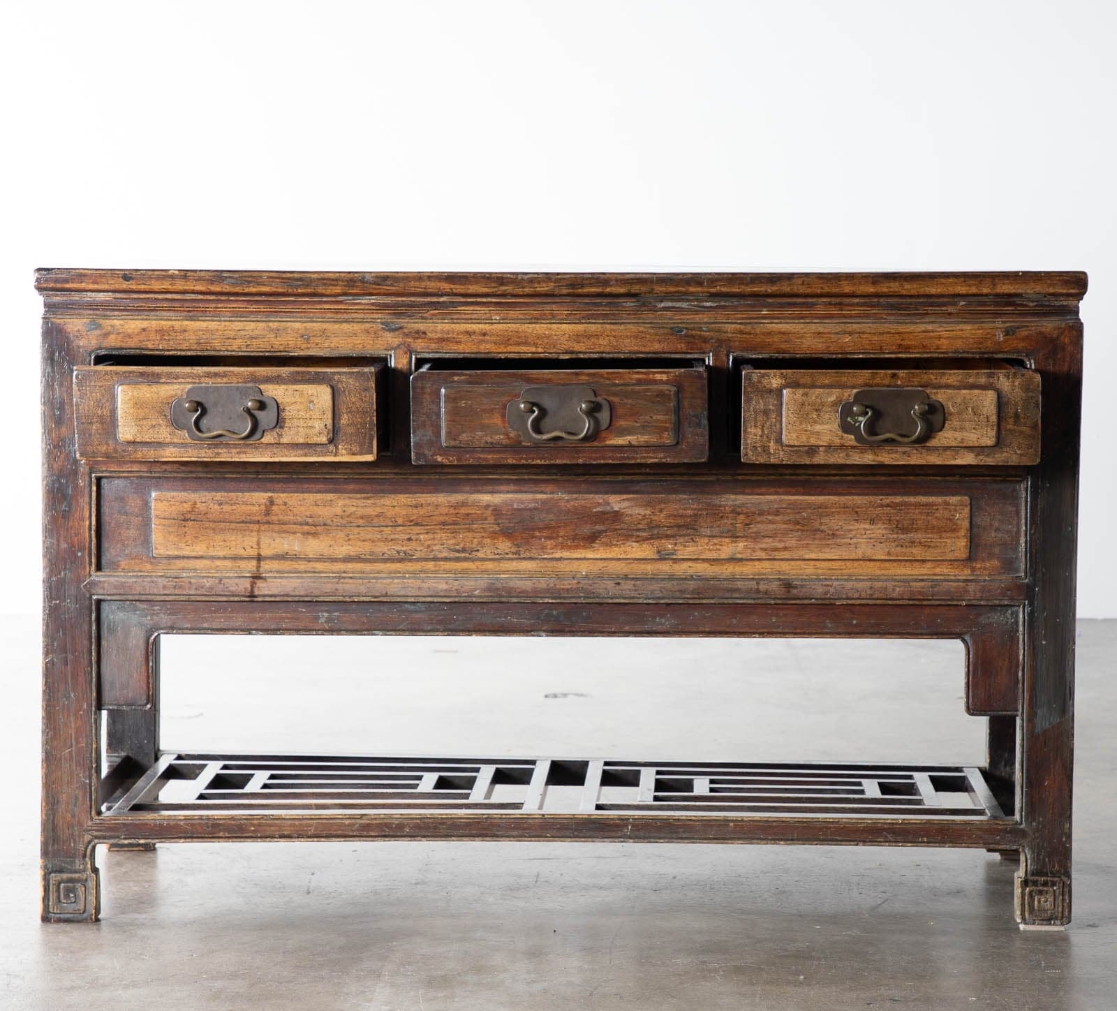 Wood Console Table with 3 Drawers - Thumbnail 7