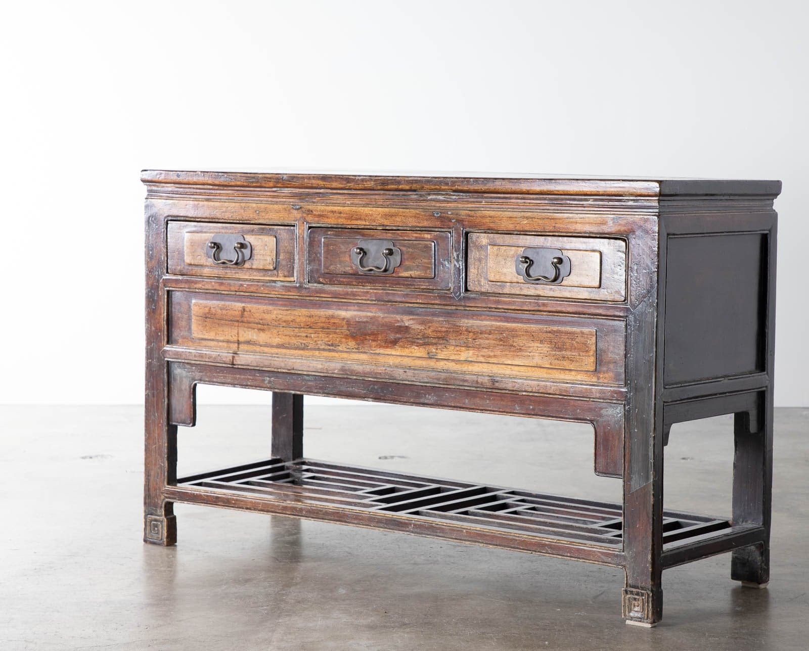 Wood Console Table with 3 Drawers - Image 1