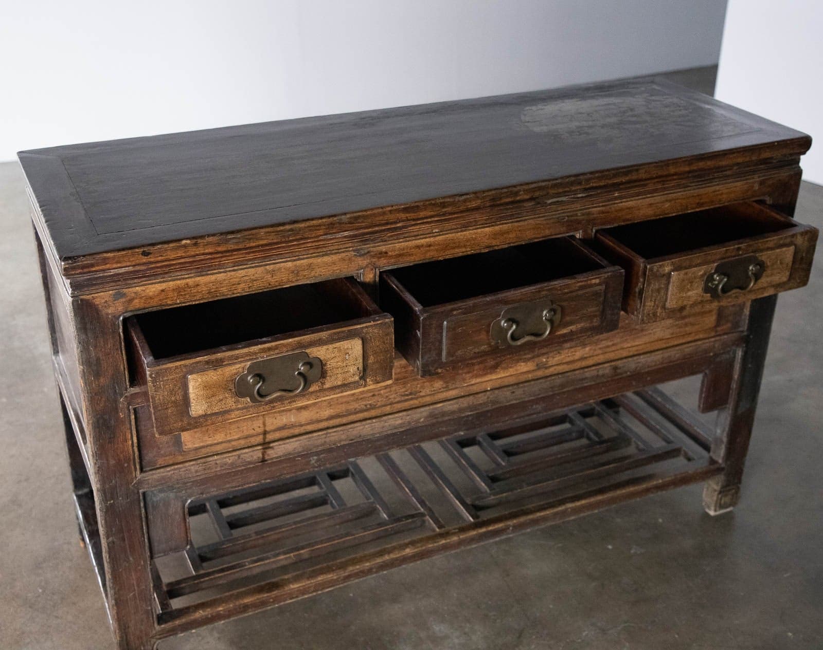 Wood Console Table with 3 Drawers - Thumbnail 8