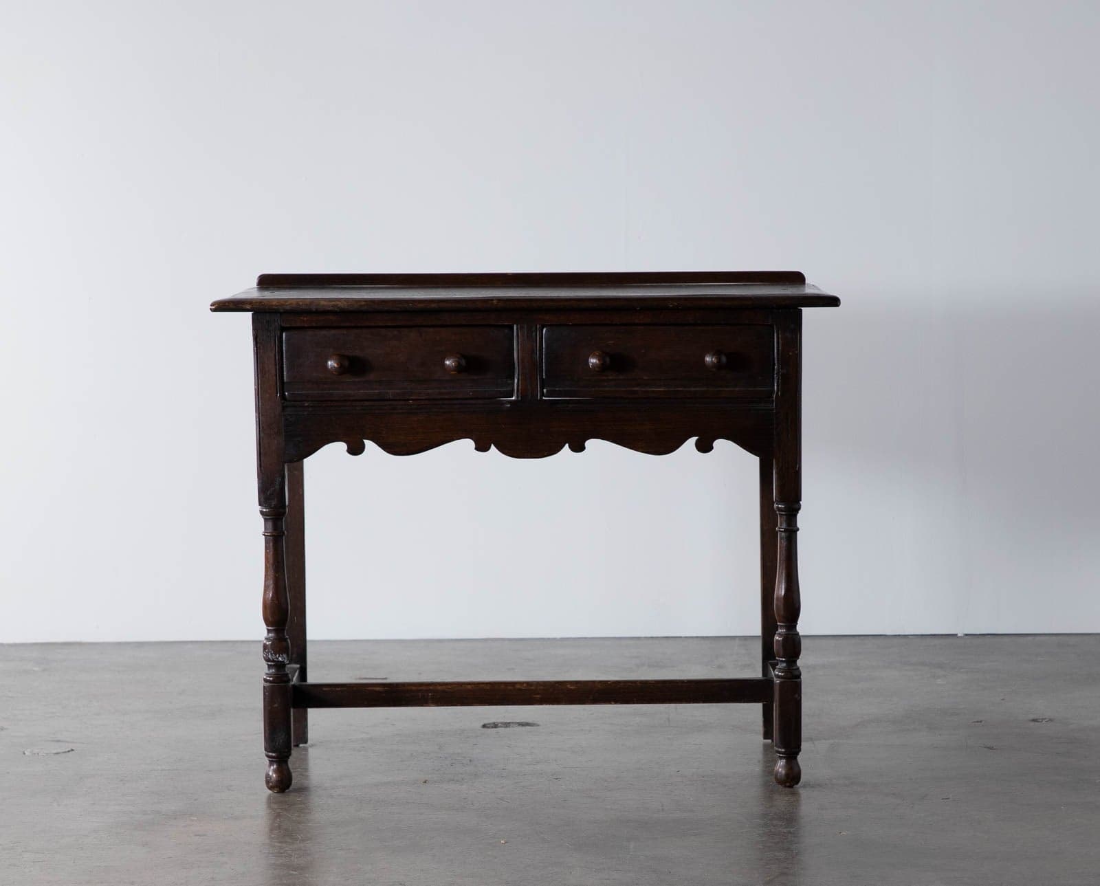 Vintage Wood Side Table with 2 Drawers - Thumbnail 2