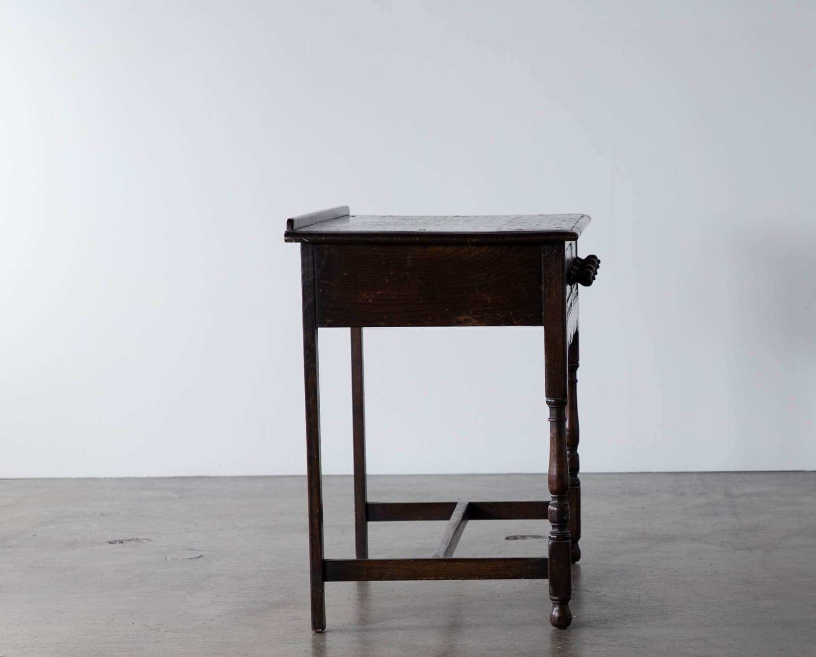 Vintage Wood Side Table with 2 Drawers - Thumbnail 4