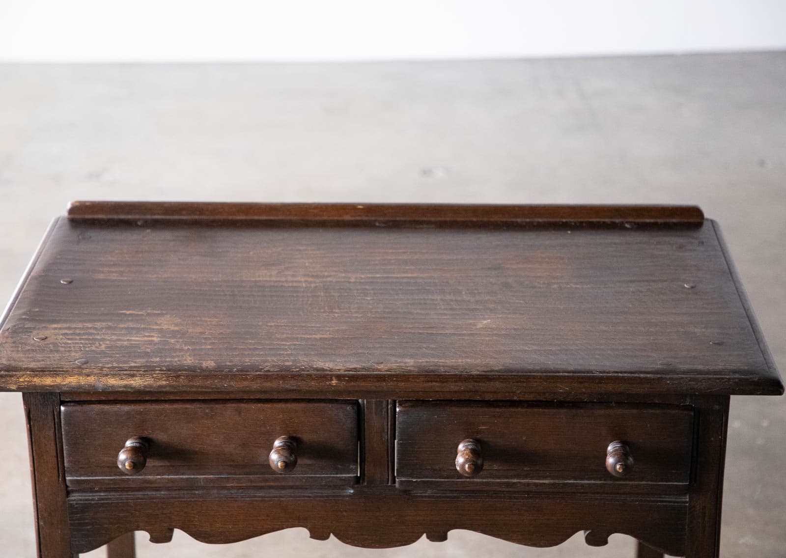 Vintage Wood Side Table with 2 Drawers - Thumbnail 6