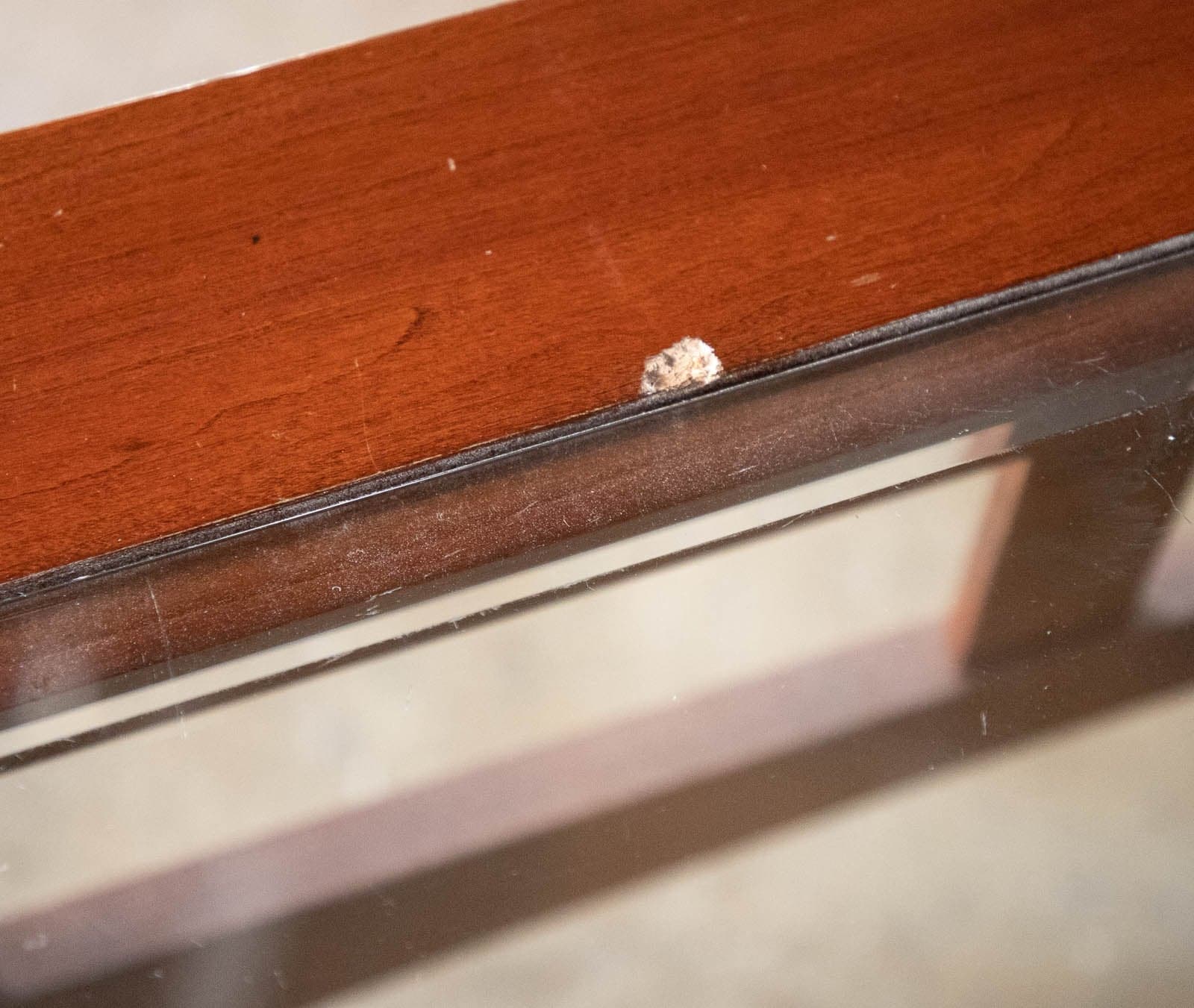 Ethan Allen Square Wood Coffee Table with Glass - Thumbnail 7