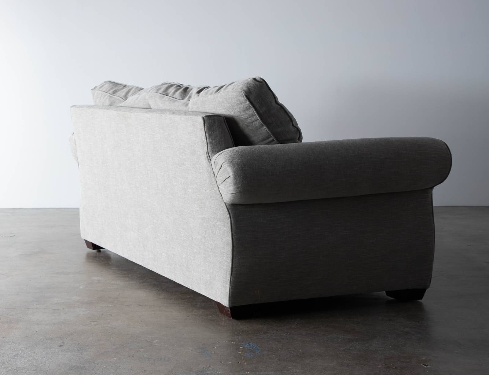 Pottery Barn Roll Arm Sofa with Silver Taupe Performance Tweed - Thumbnail 4