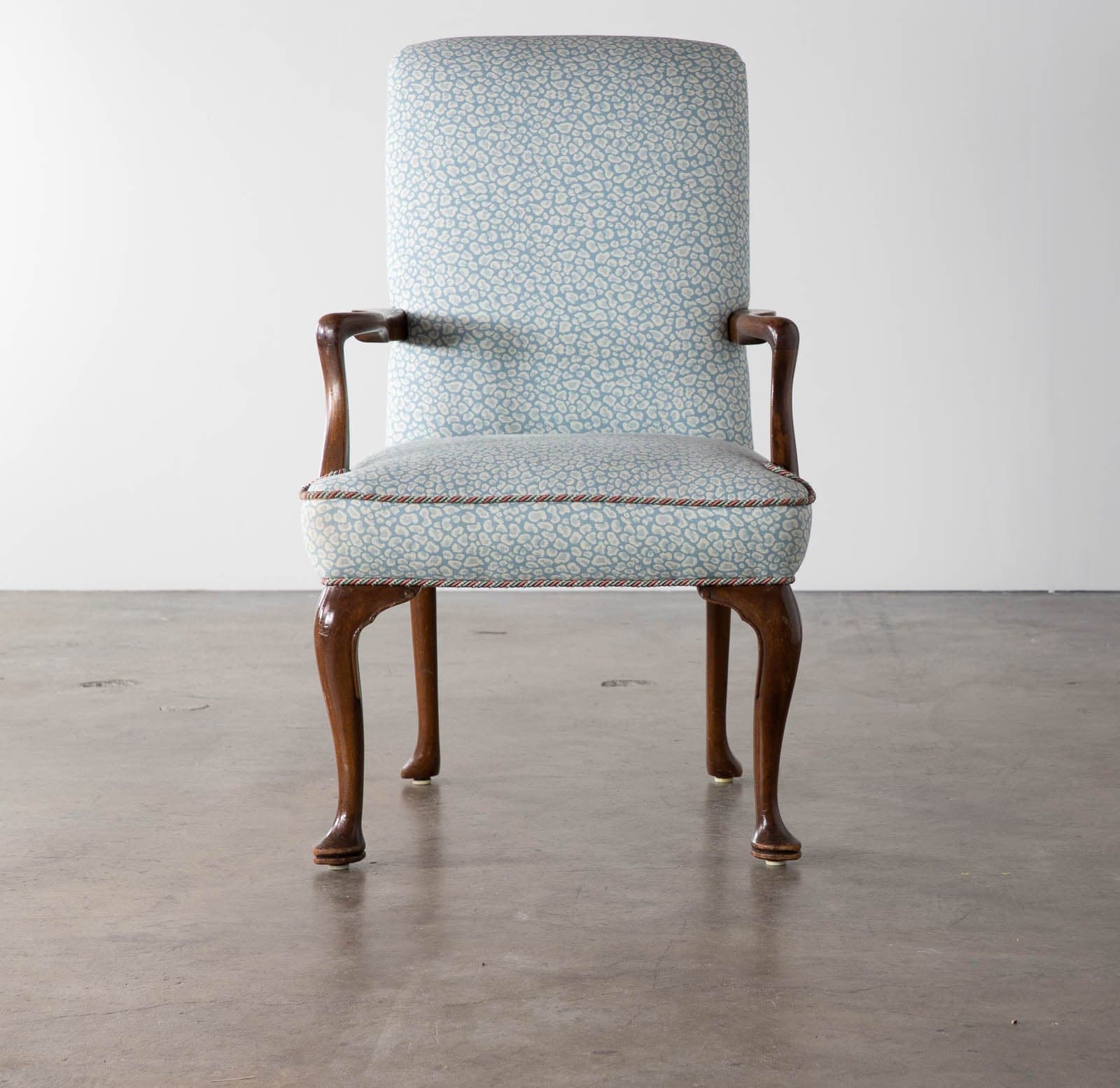 Upholstered Armchair with Designer Fabric and Contrast Piping - Thumbnail 2
