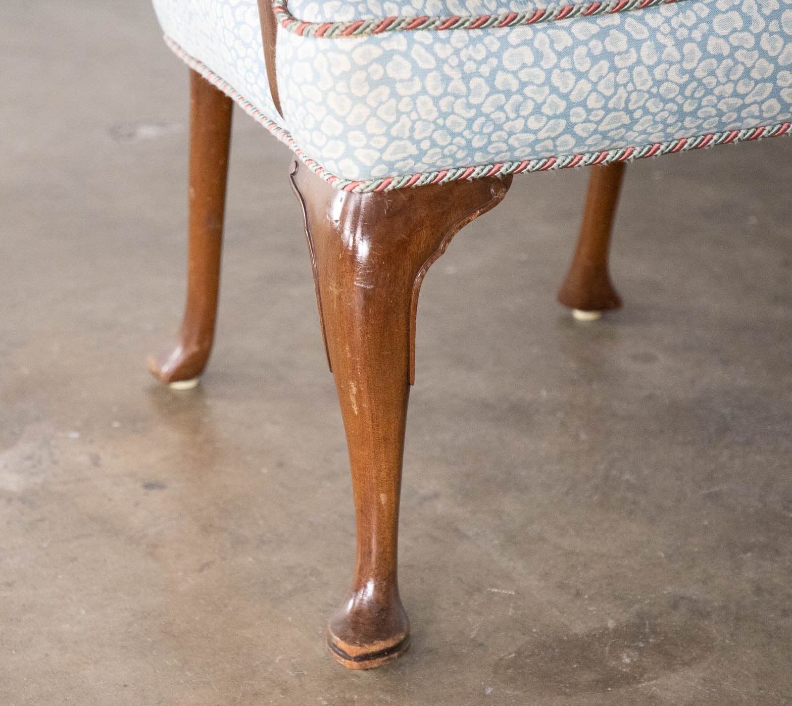 Upholstered Armchair with Designer Fabric and Contrast Piping - Thumbnail 5