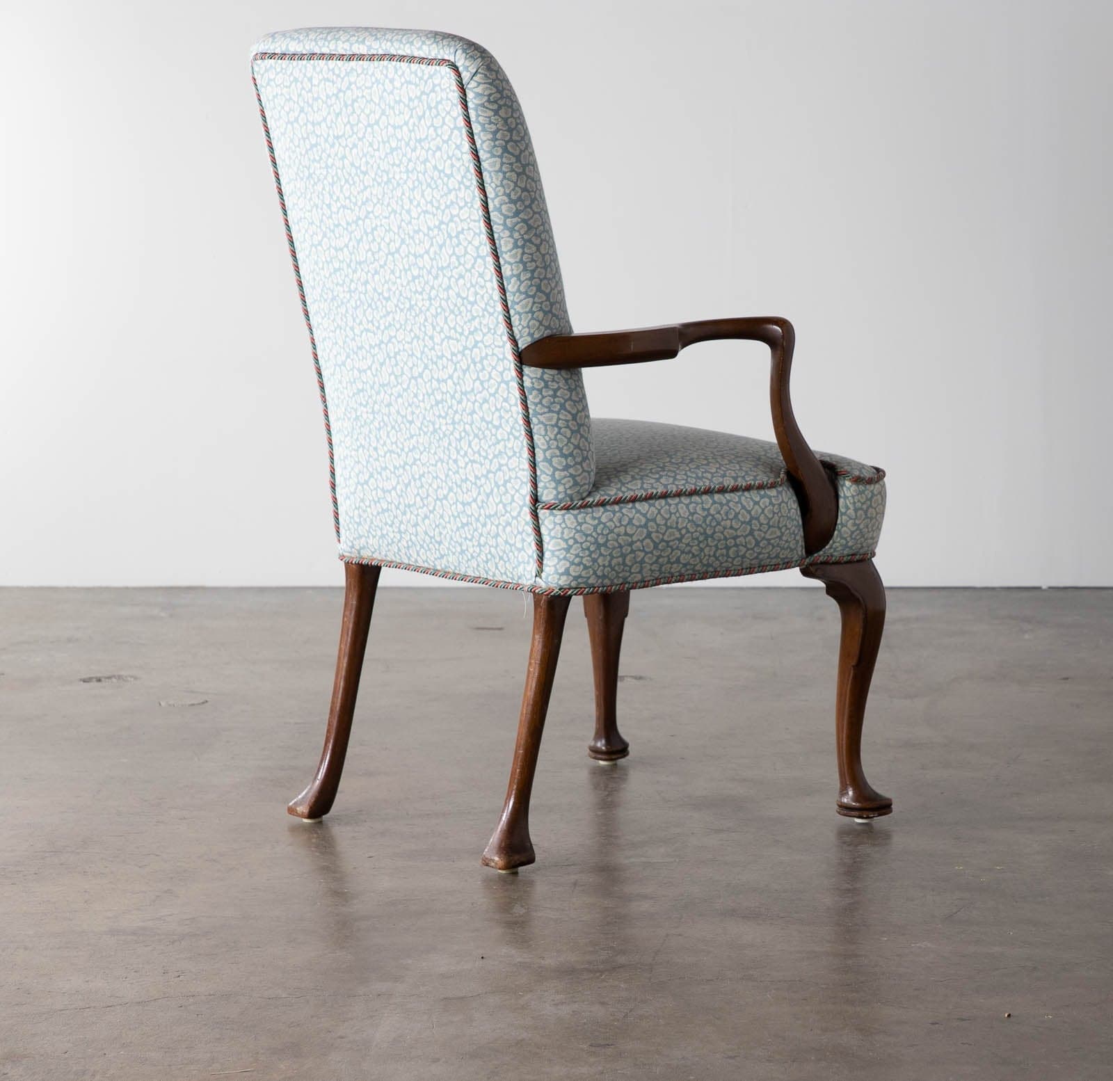 Upholstered Armchair with Designer Fabric and Contrast Piping - Thumbnail 4