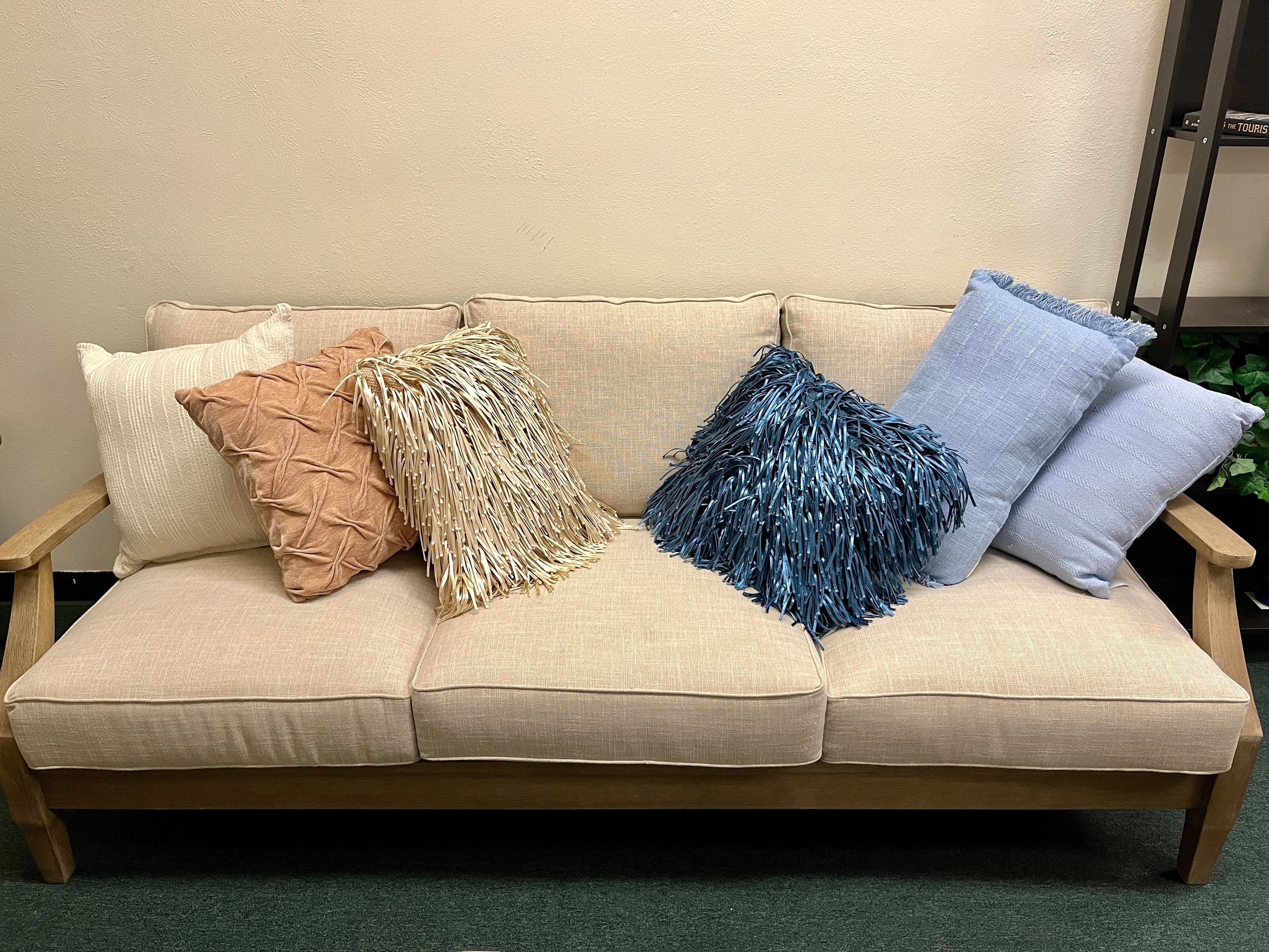 Signature Design by Ashley Clare View Eucalyptus Wood Outdoor Sofa with Cushion