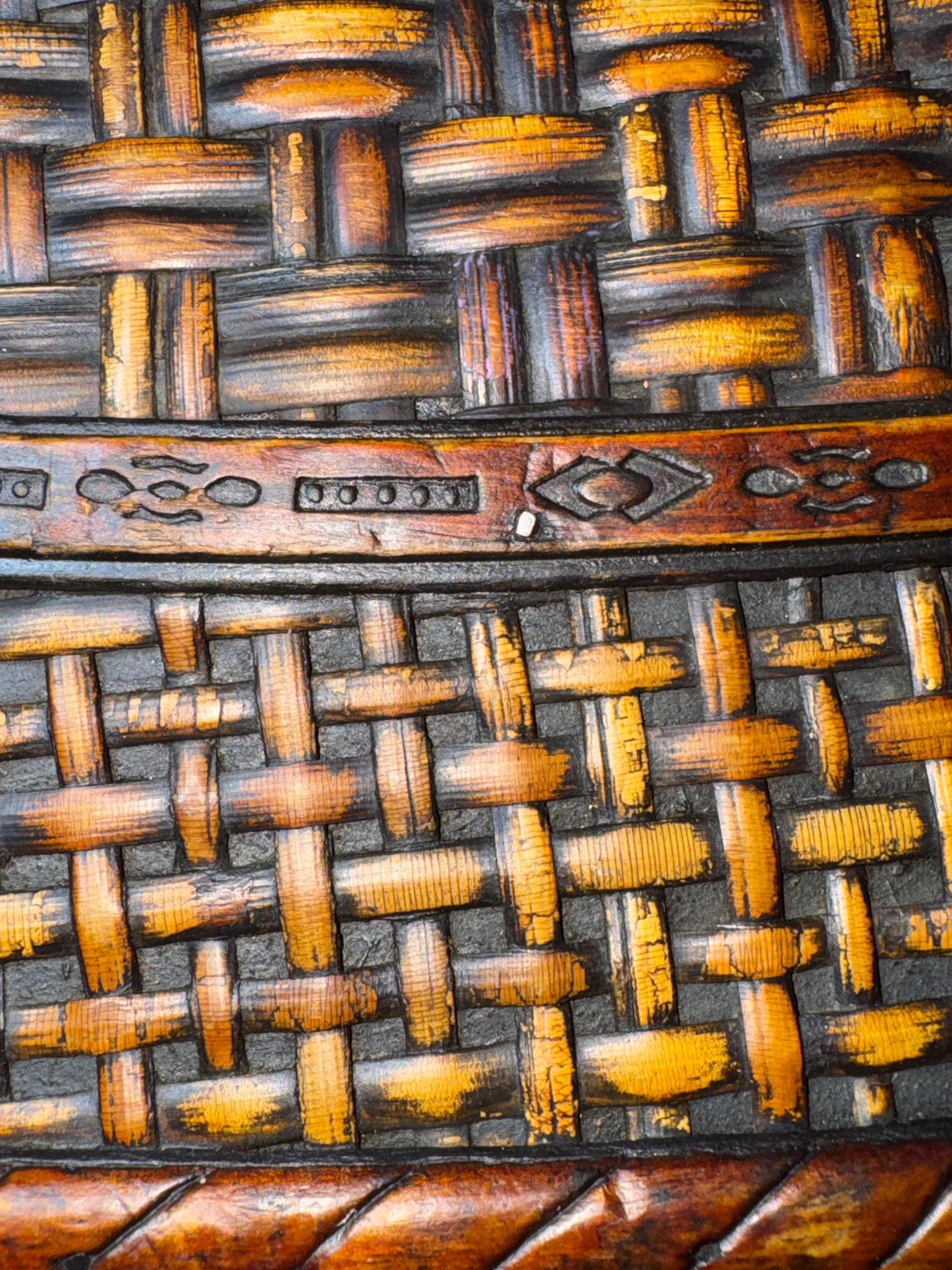 19th C. Anglo-Indian Serpentine Side Table - Ebonized & Cane - Thumbnail 14