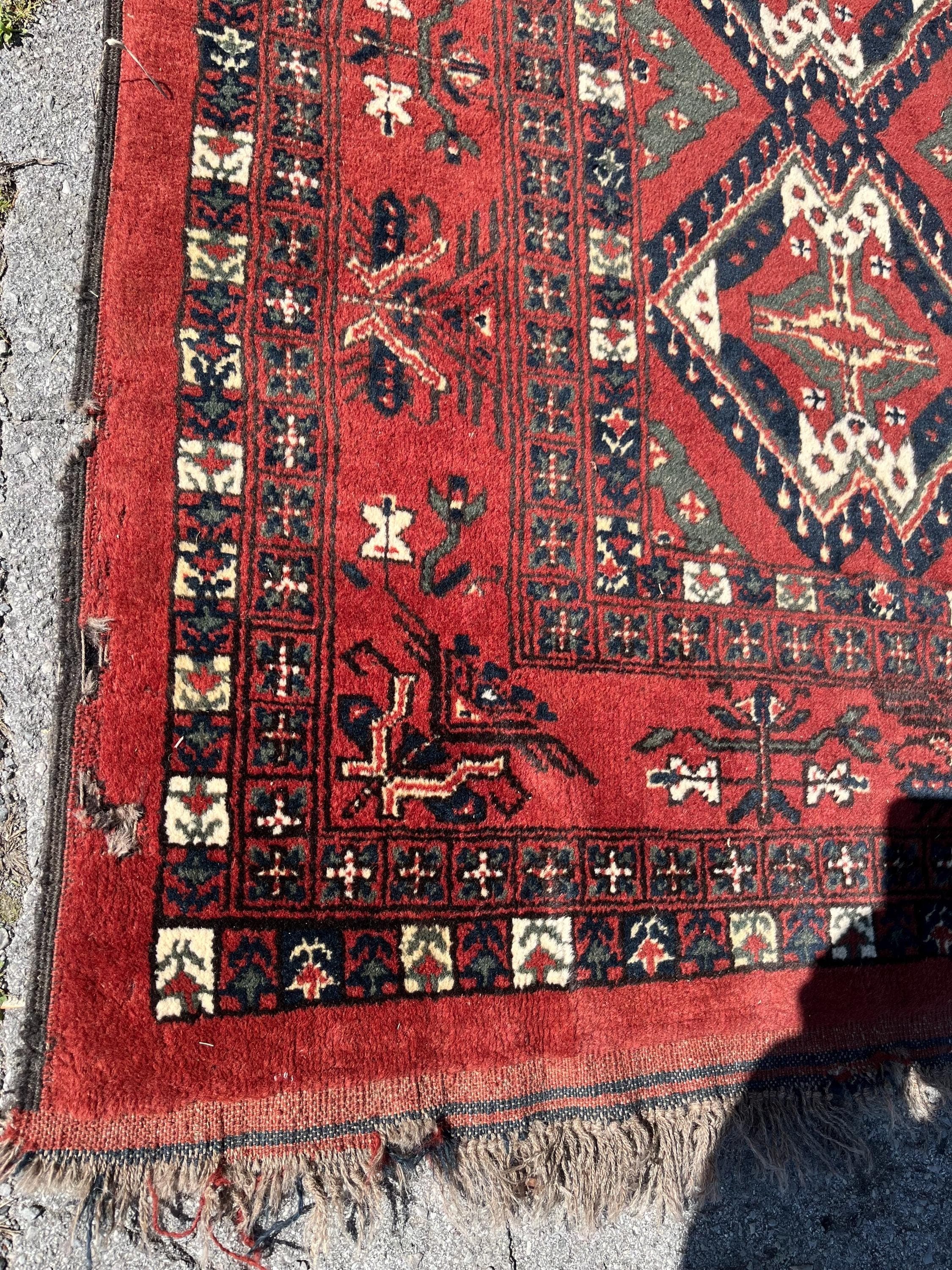 Handmade Turkomen Rug: Lived-In Character (9'6" x 6'6") - Thumbnail 6