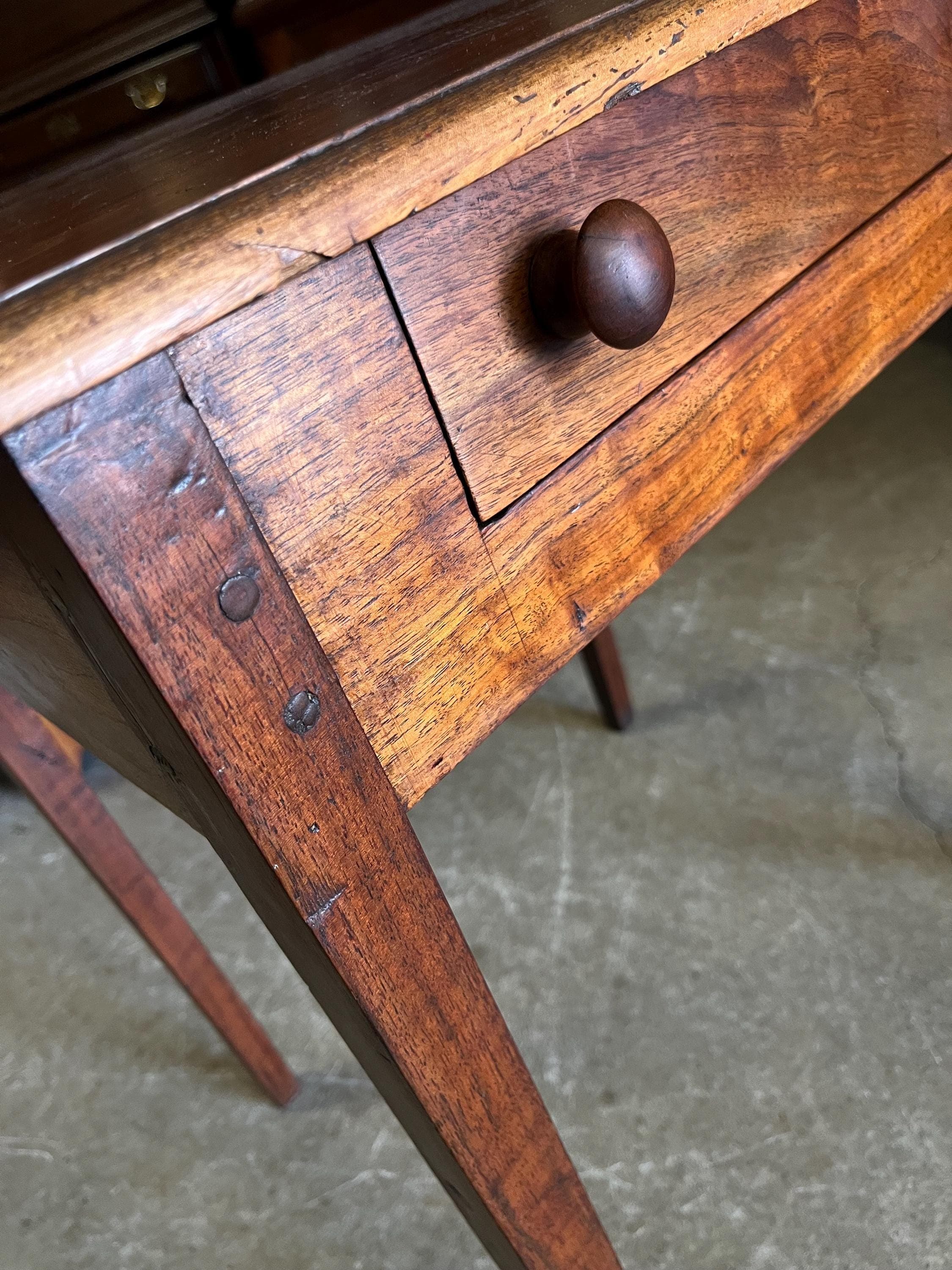 Primitive Antique Side Table or Work Table - Thumbnail 9