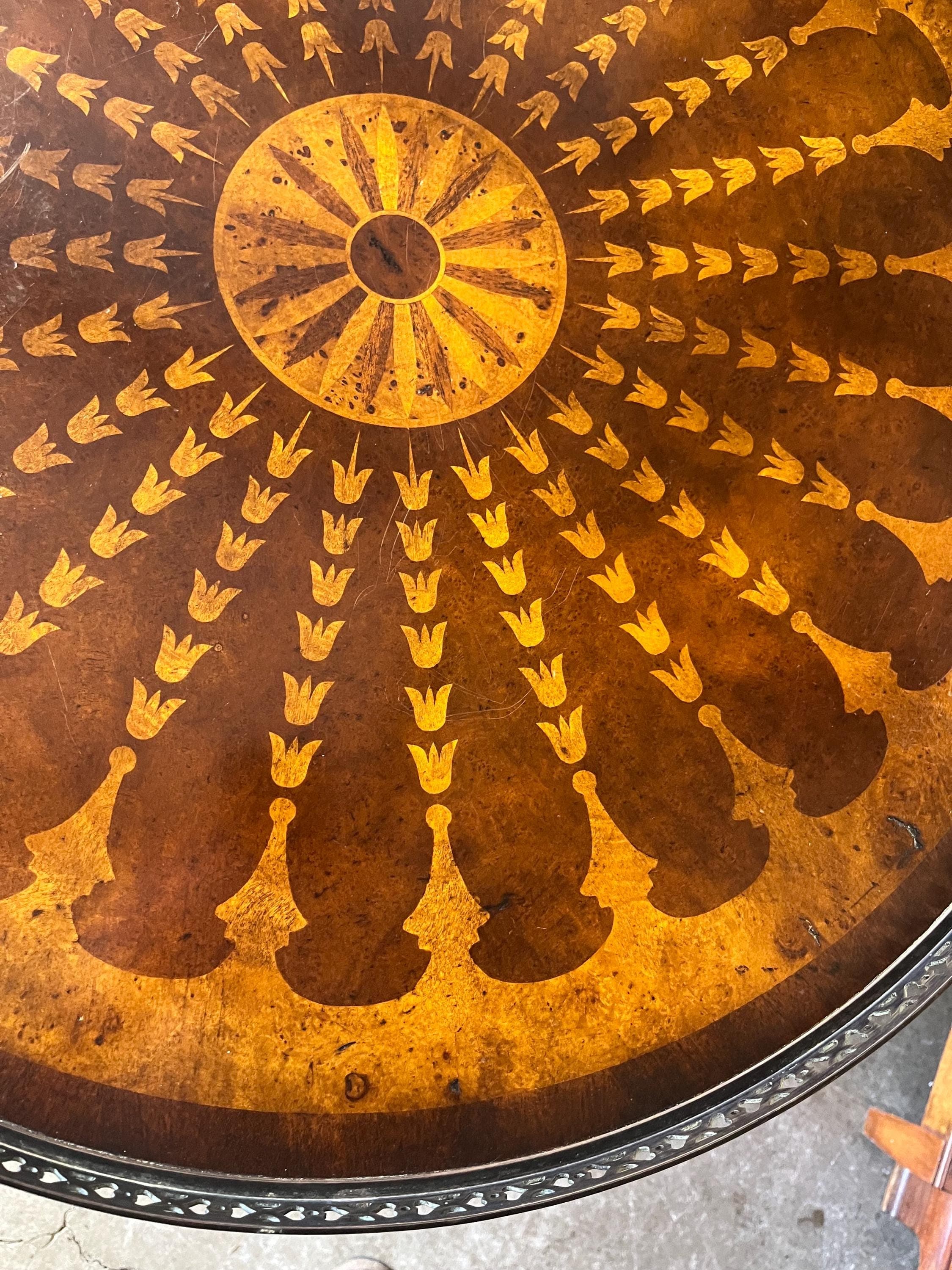 Round Inlaid Table Attributed to Theodore Alexander - Thumbnail 13