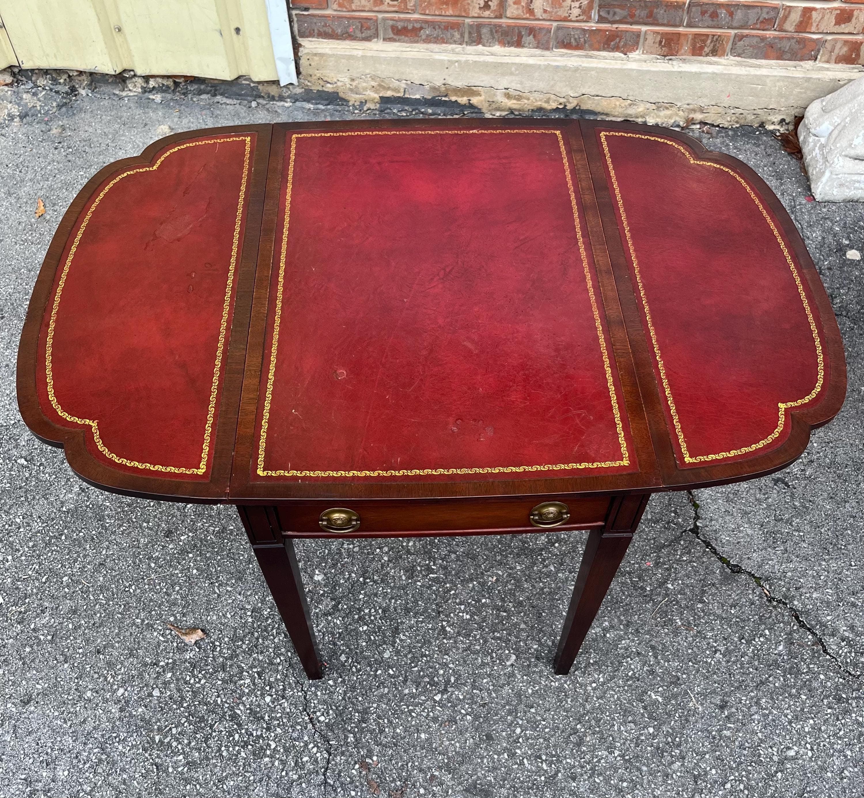 Pair of Leather-Top End Tables by Zangerle - Thumbnail 6