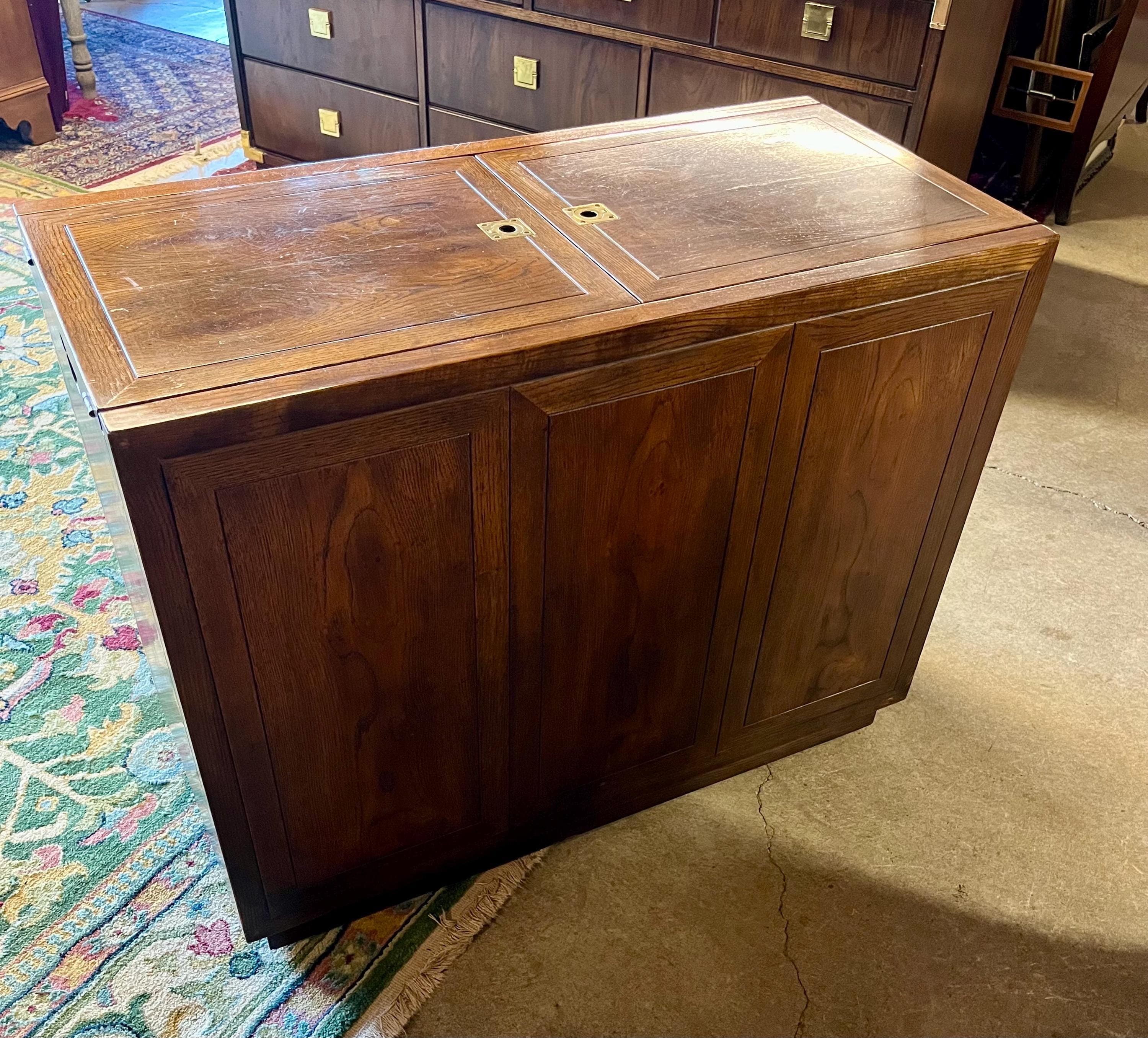 Henredon Campaign Style Bar Cart - Thumbnail 4