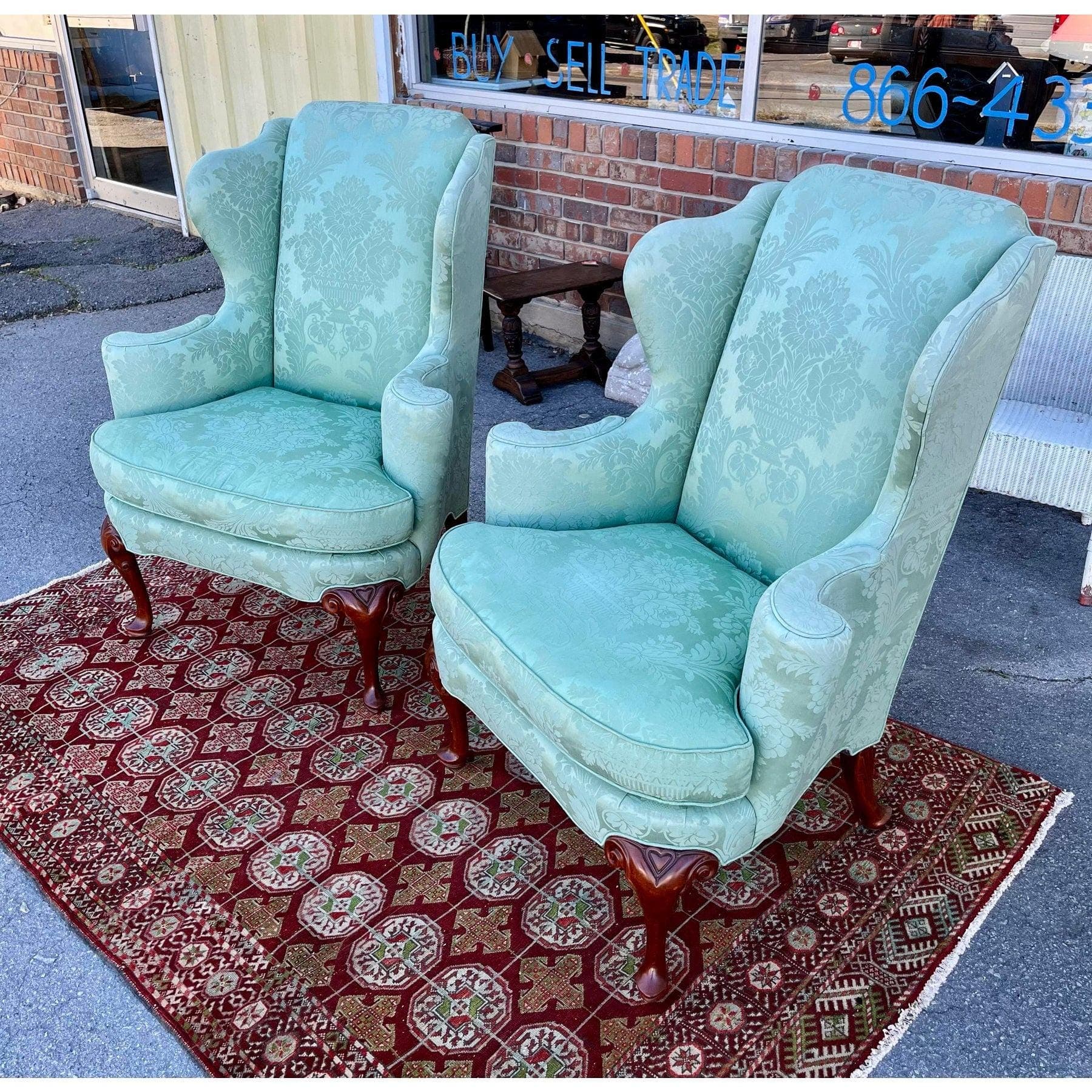 Baker Historic Charleston Wingback Chairs - Set of 2 - Thumbnail 3