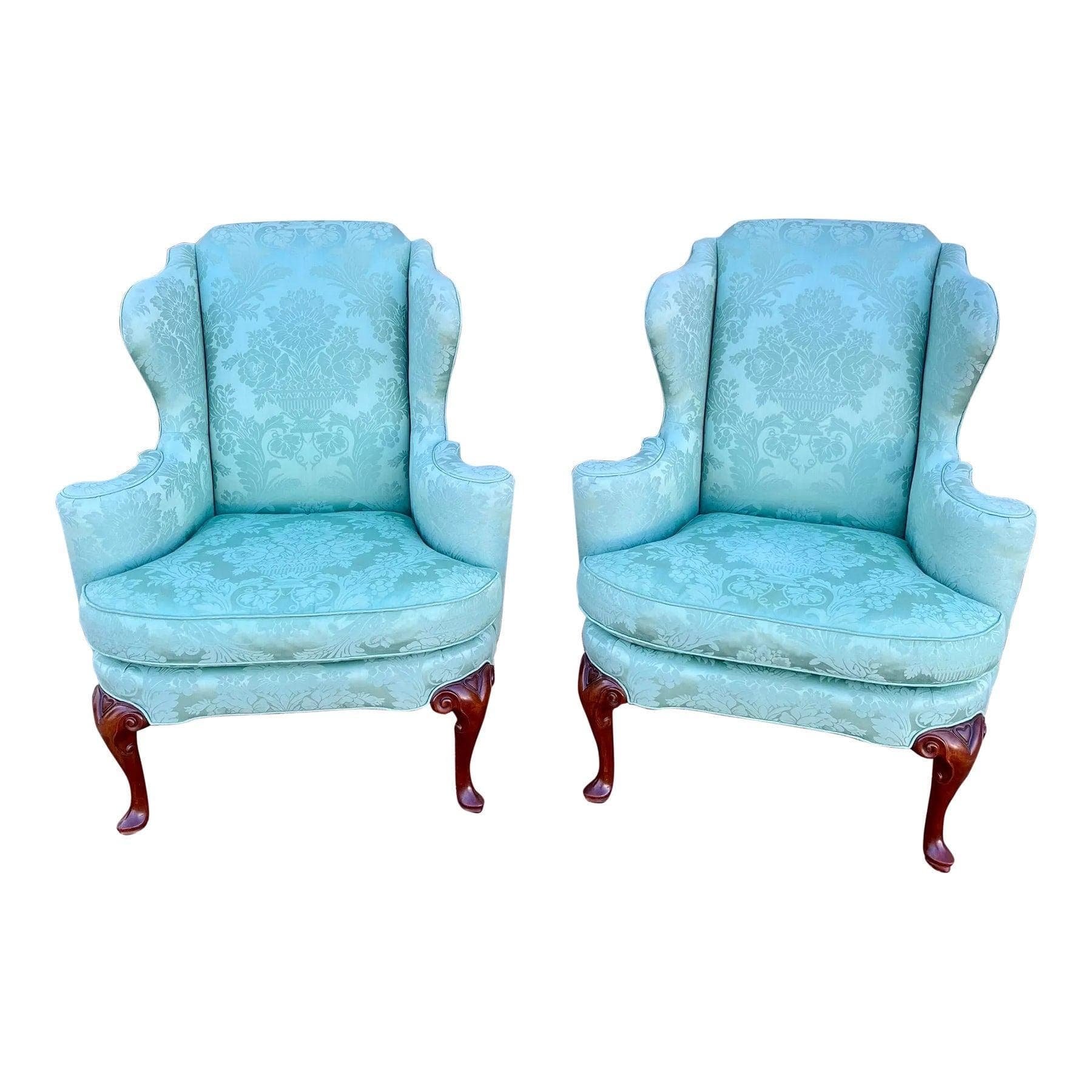 Baker Historic Charleston Wingback Chairs - Set of 2 - Image 1