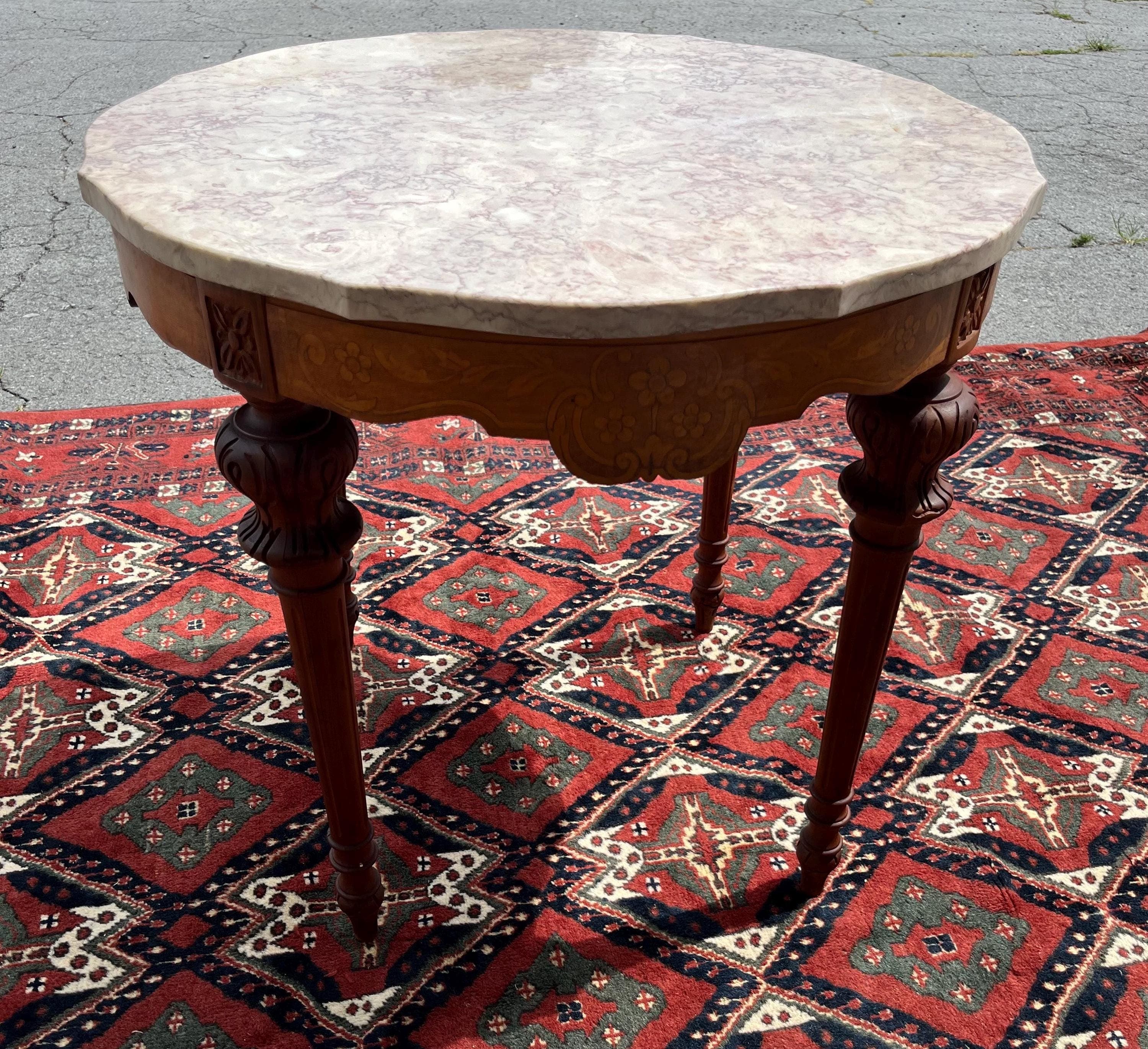 French Style Marble-Top Table - Thumbnail 6